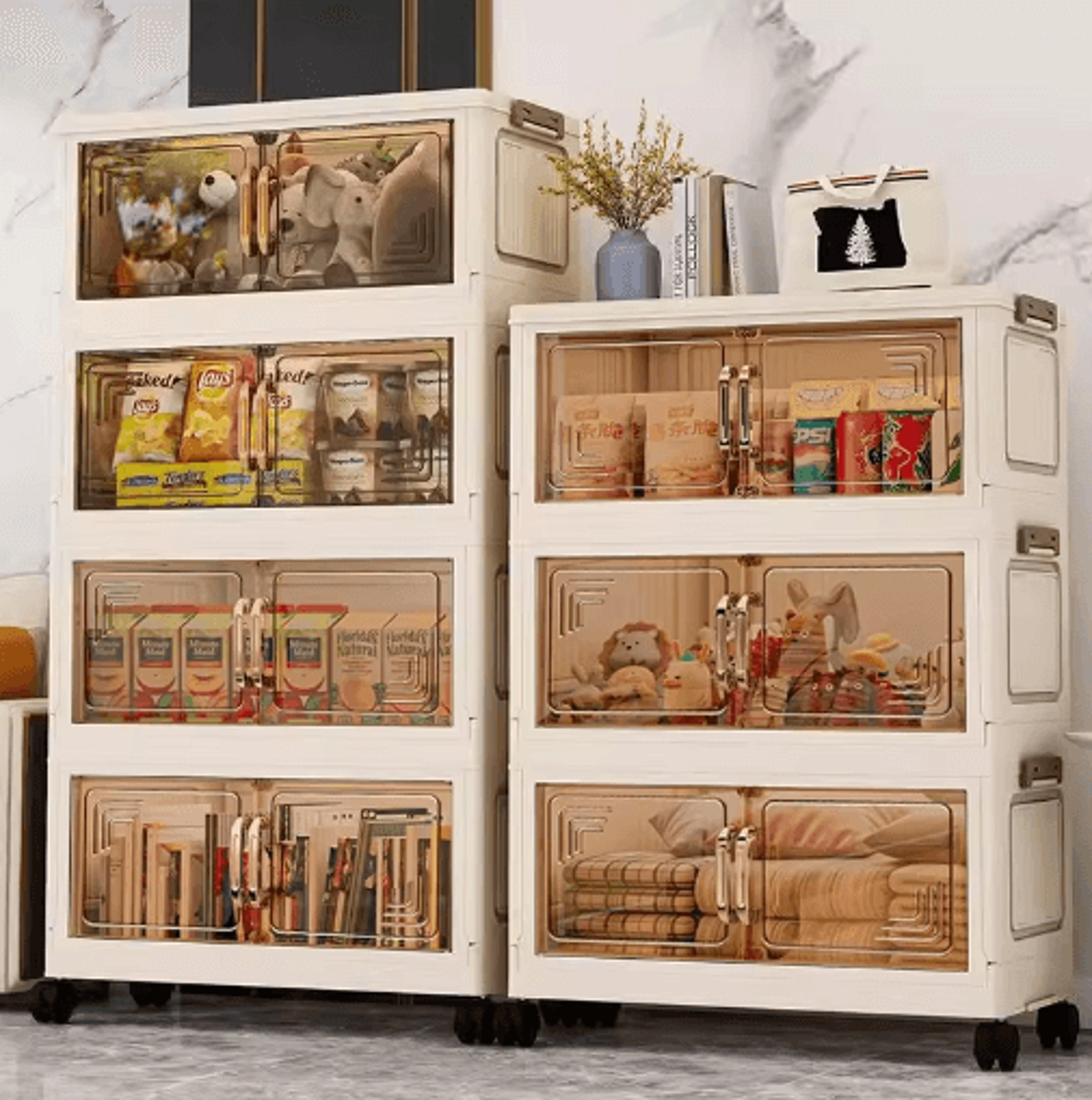 Multifunction Folding Storage Cabinet Dustproof Portable Wardrobe Organizer 0