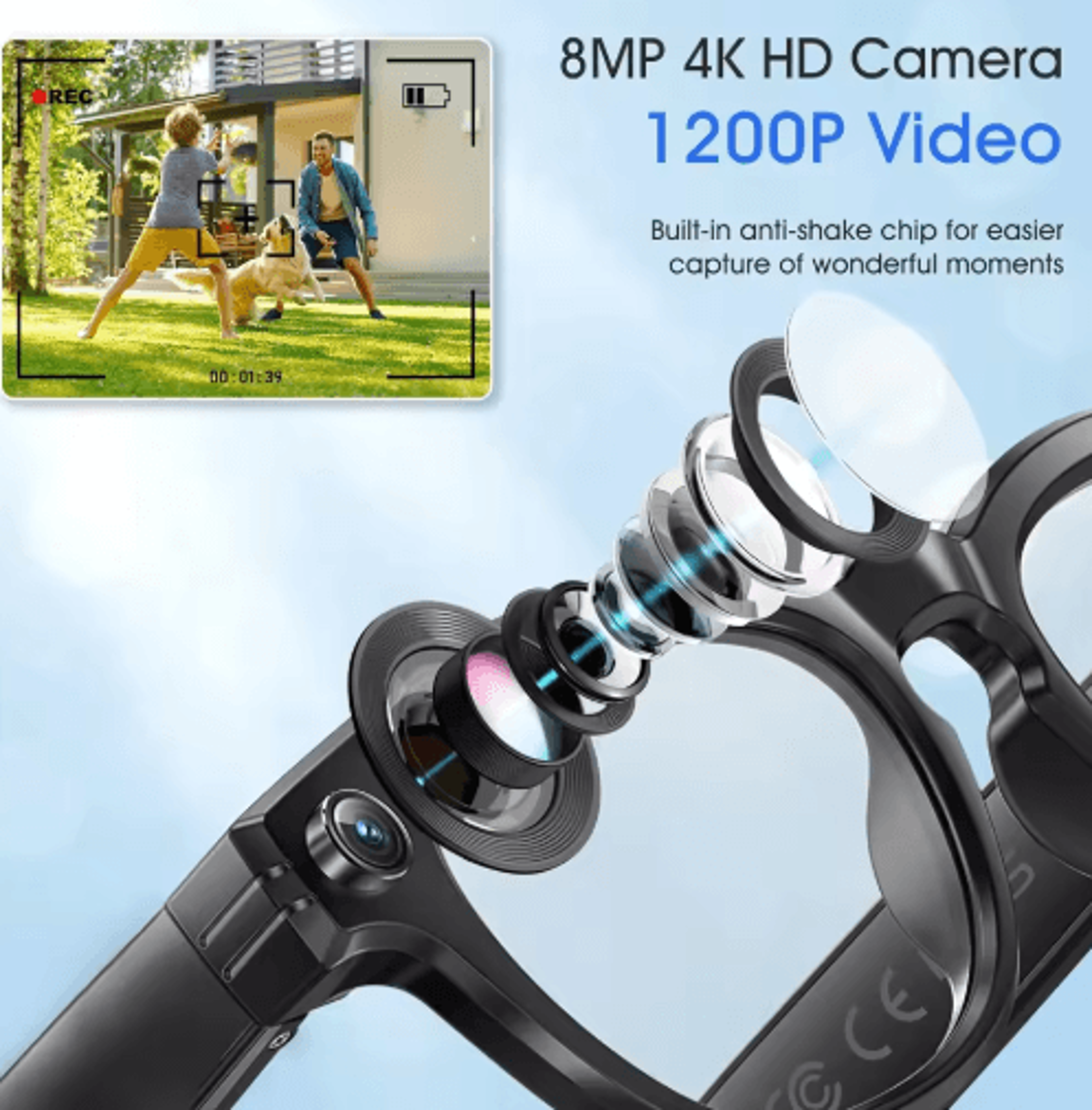 AI Smart Camera Glasses  Translation Video Recording  Smart Sunglasses 9