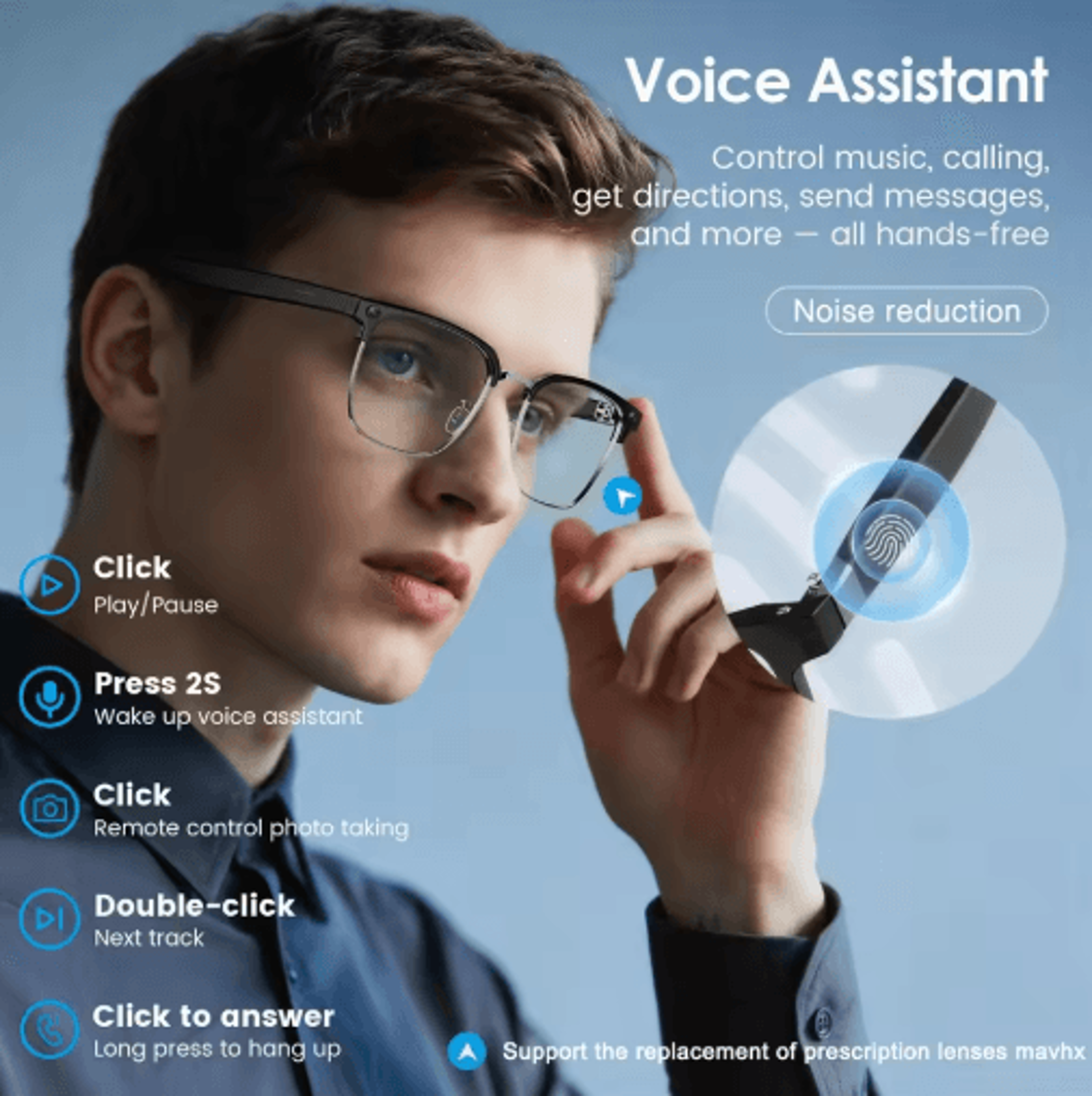 VisionPro AI Smart Glasses  800W Camera Bluetooth Call  RealTime Translation Sunglasses 7