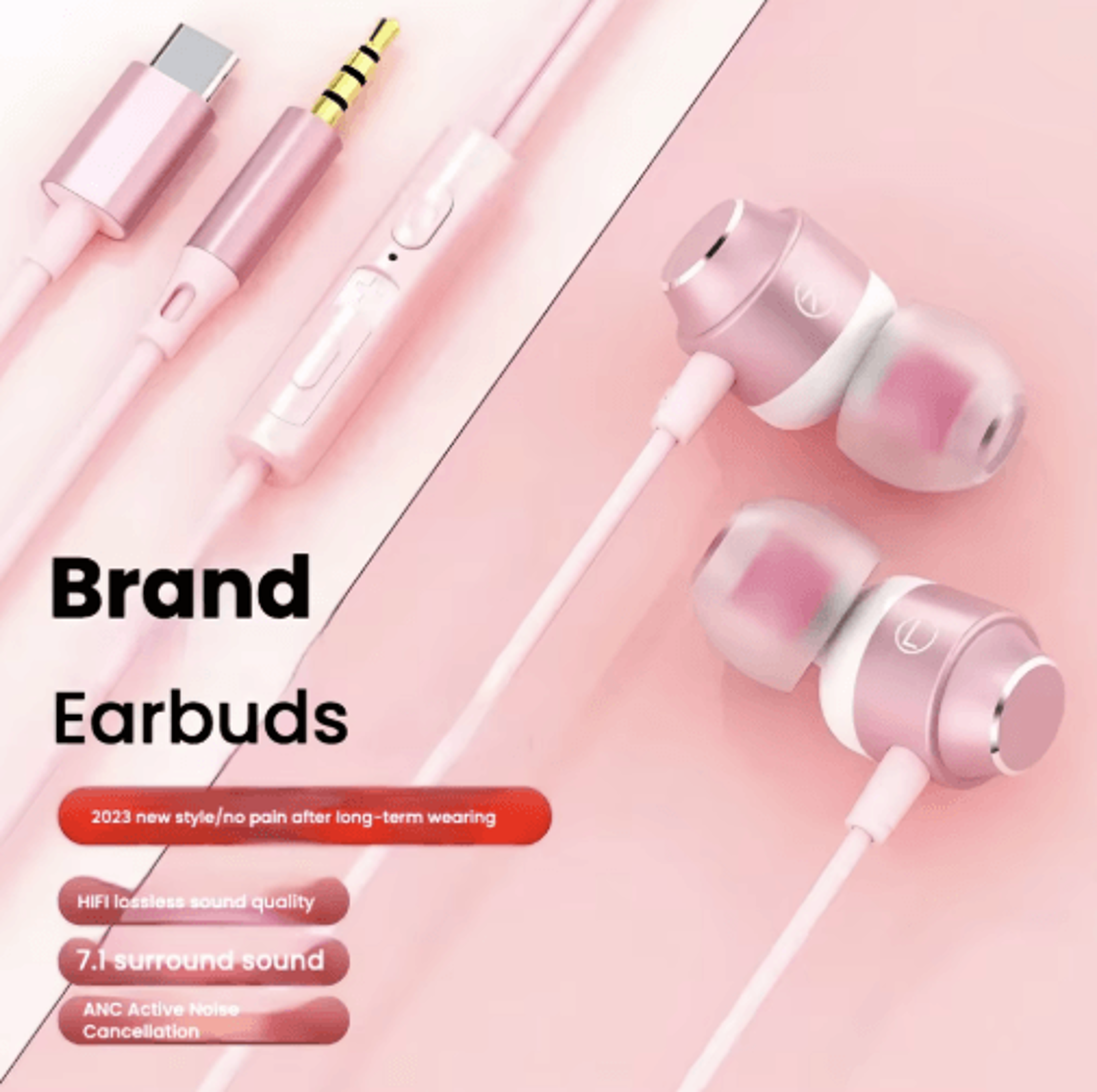 Premium USBC Wired Earbuds  12M Type C Headphones With Digital Chip For Android  IOS 5
