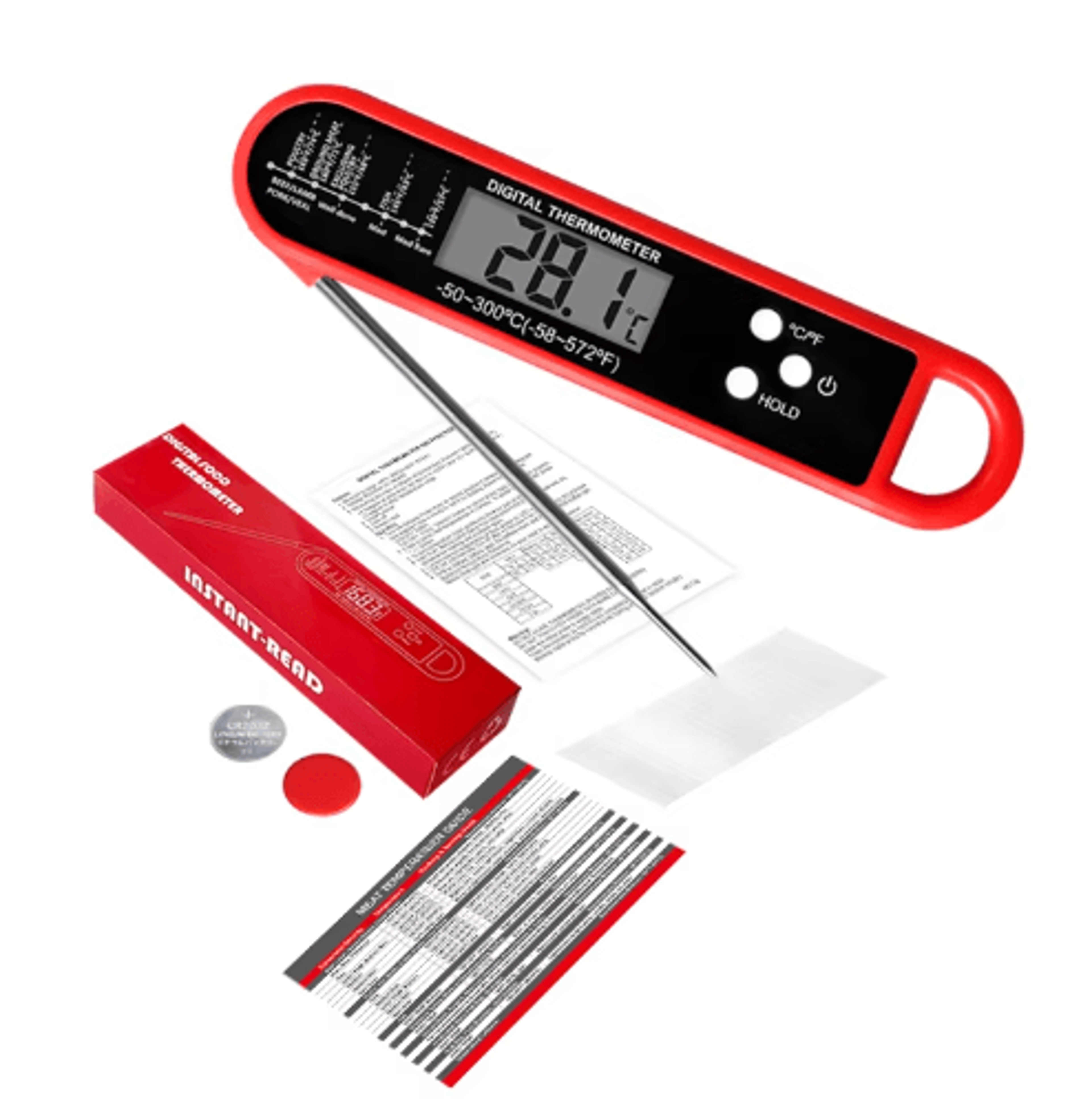 Instant Read Digital Meat Thermometer  High Accuracy Waterproof BBQ  Kitchen Thermometer With Backl 7