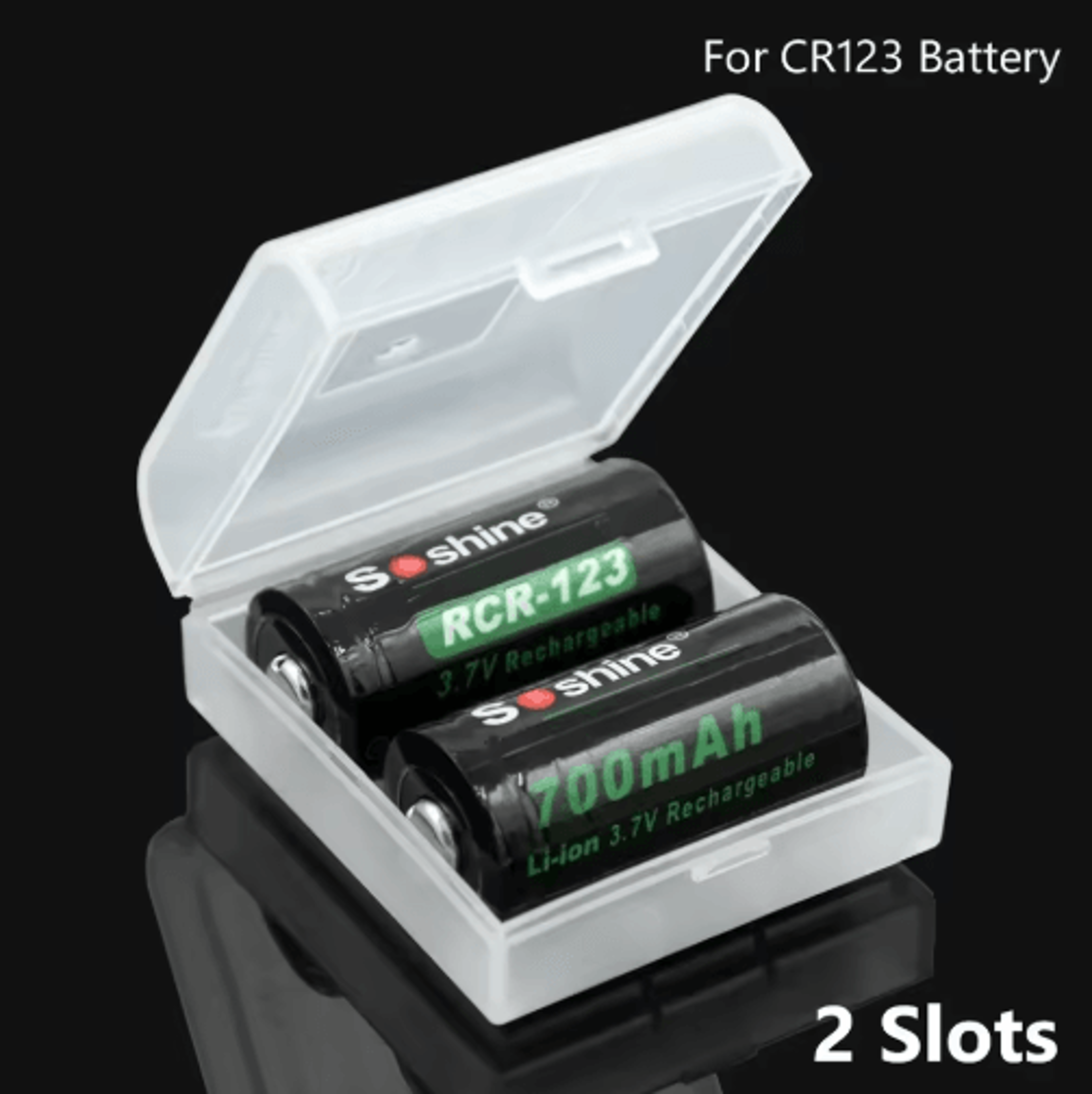 Transparent Hard Plastic CR123  16340 Battery Storage Case 9