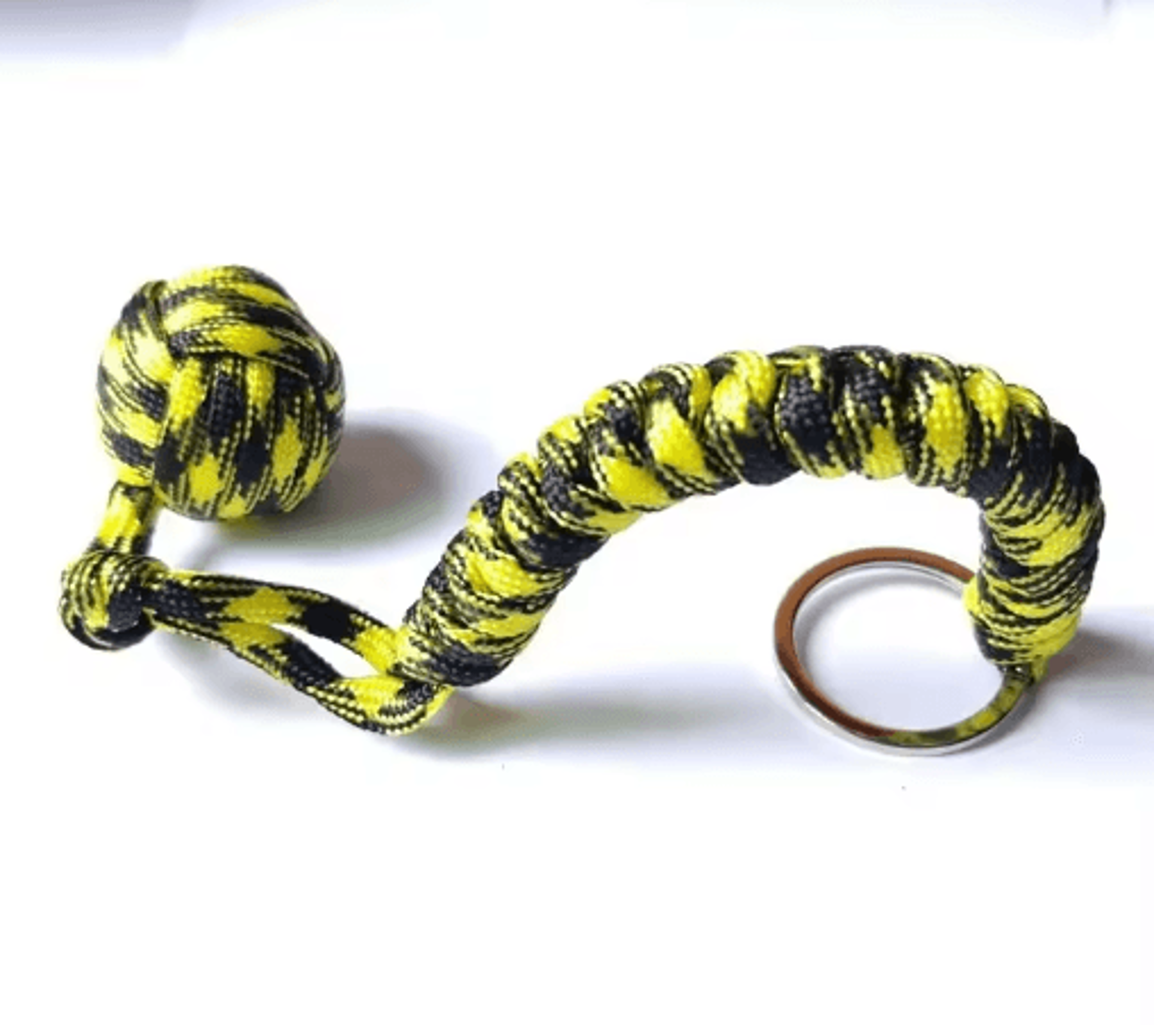 Outdoor Monkey Fist Steel Ball Survival Keychain With Lanyard 10