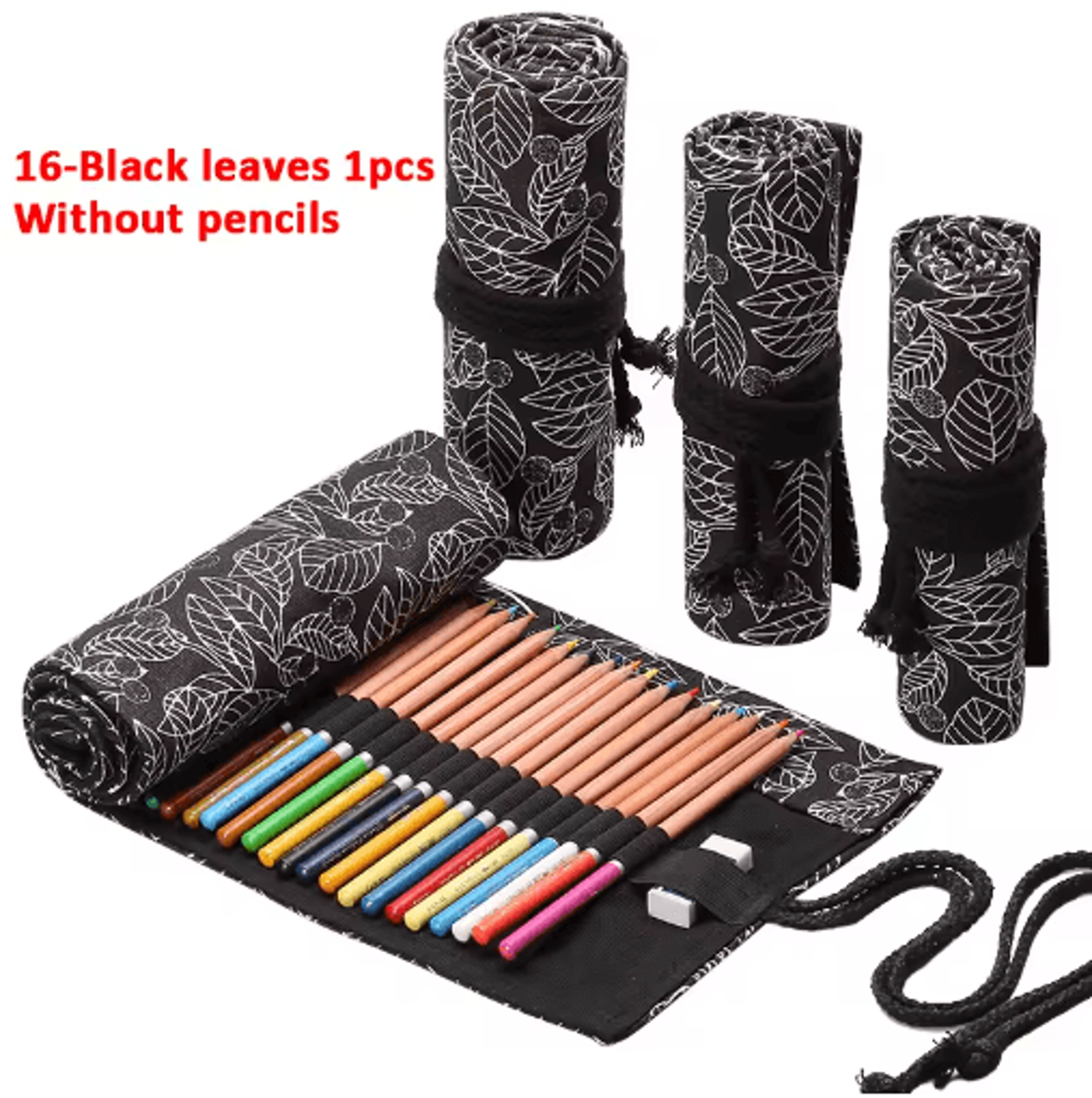 Canvas Roll Up Pencil Case For Pens Brushes  School Supplies 8