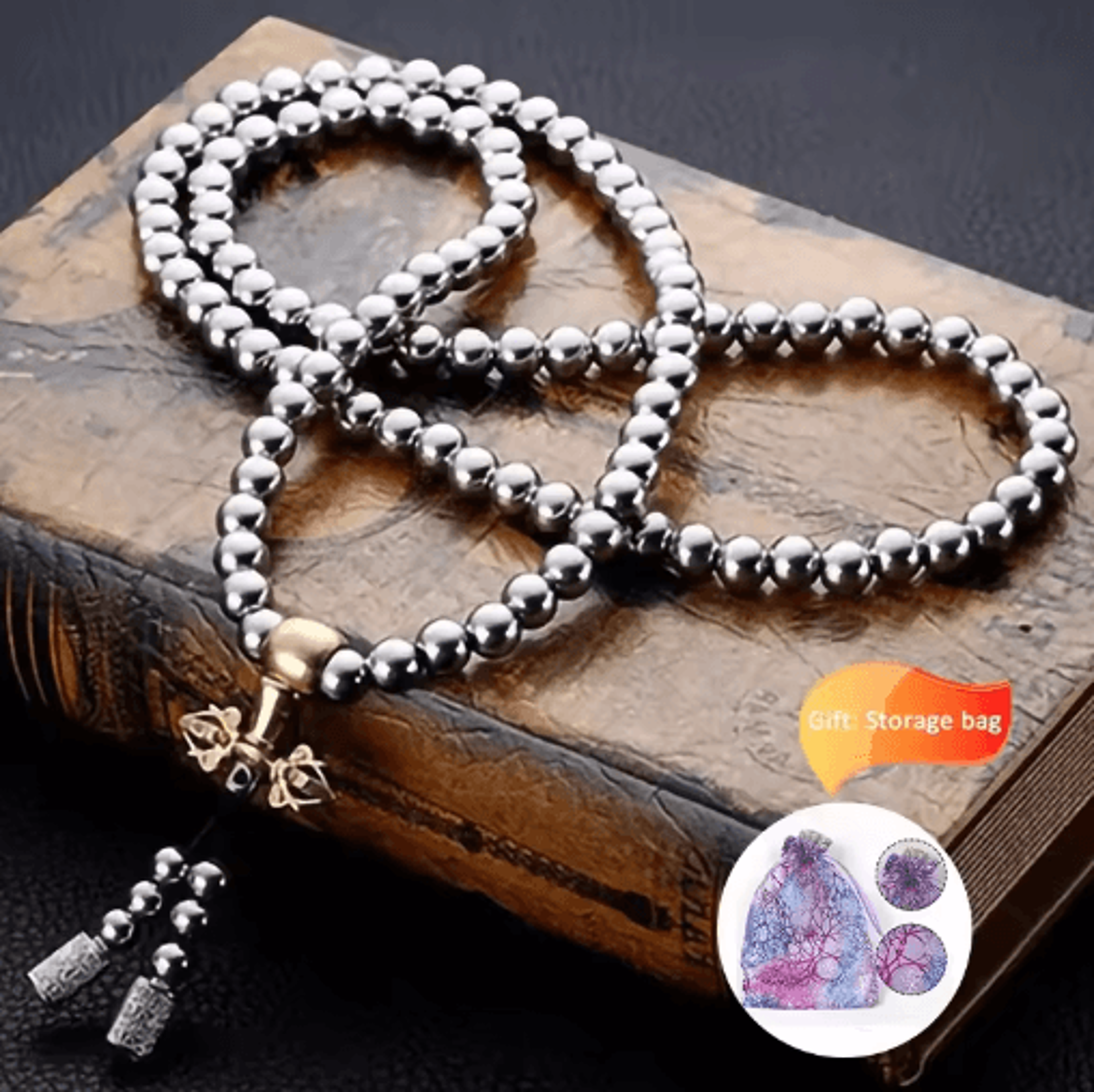 Tactical Titanium EDC Necklace With Steel Buddha Bead Chain 3