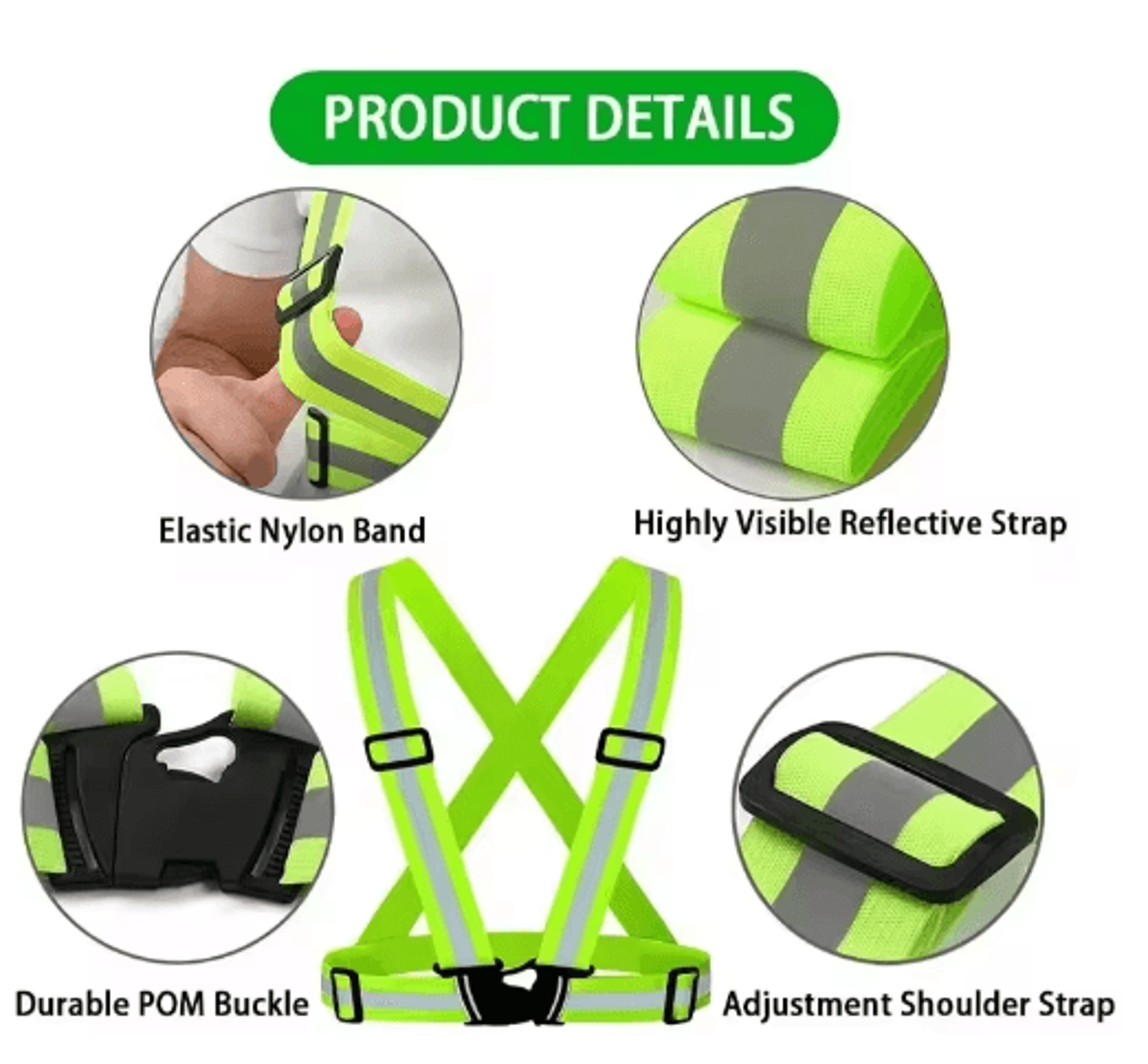 Adjustable Reflective Safety Vest For Running Cycling  Night Walking 7