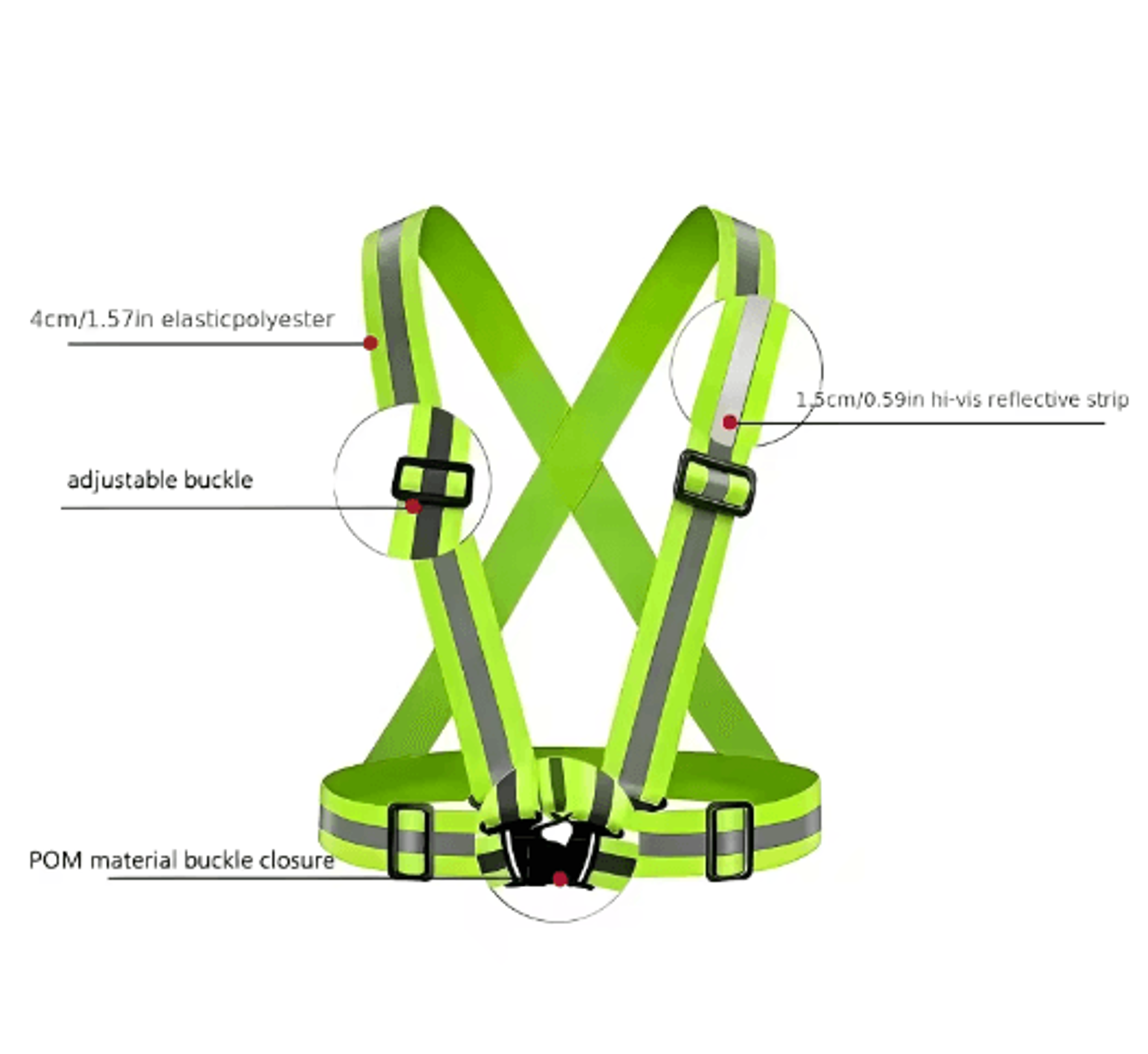 Adjustable Reflective Safety Vest For Running Cycling  Night Walking 8