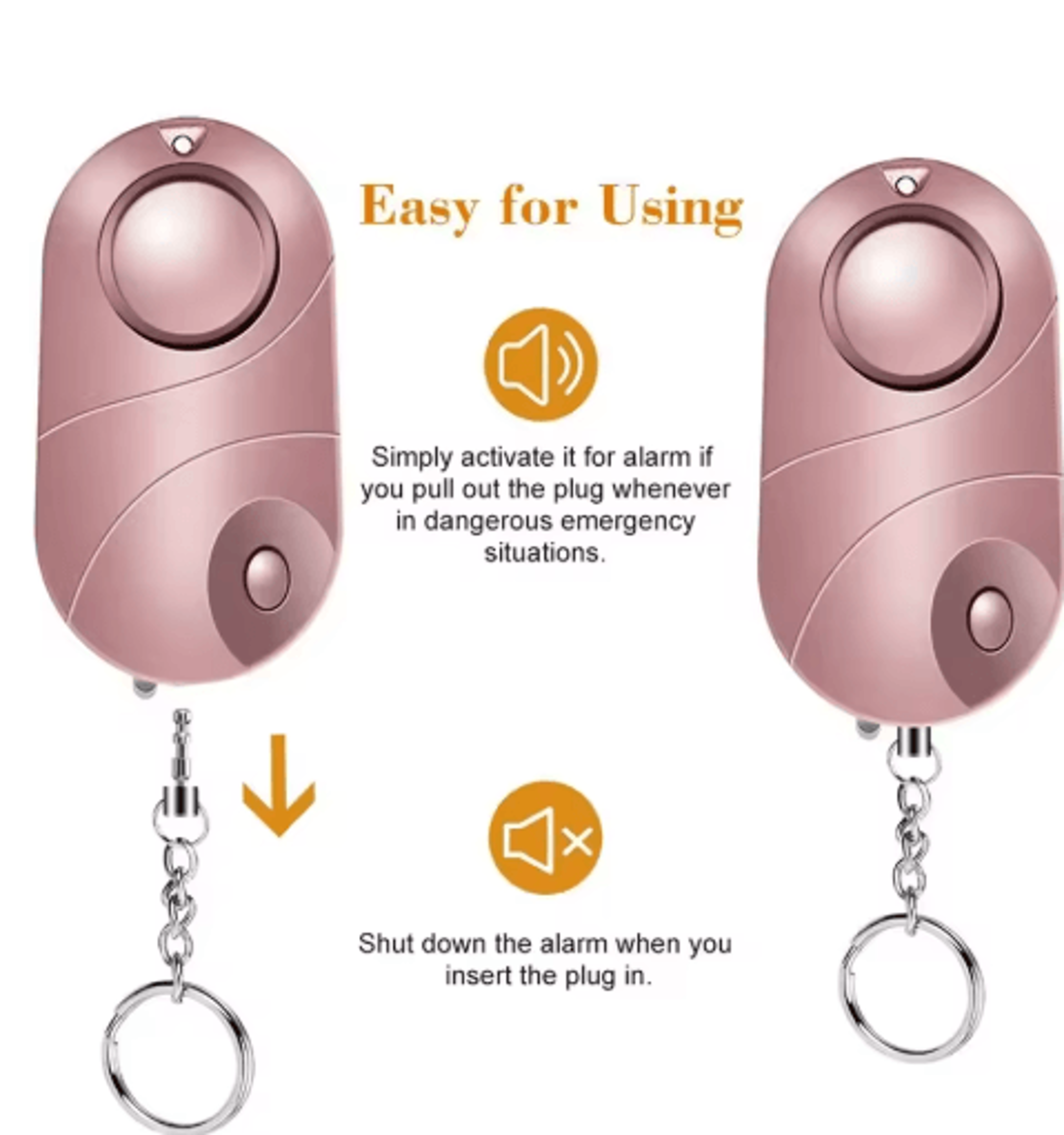 Personal Safety Alarm Keychain With LED Flashlight For Women  Kids 16
