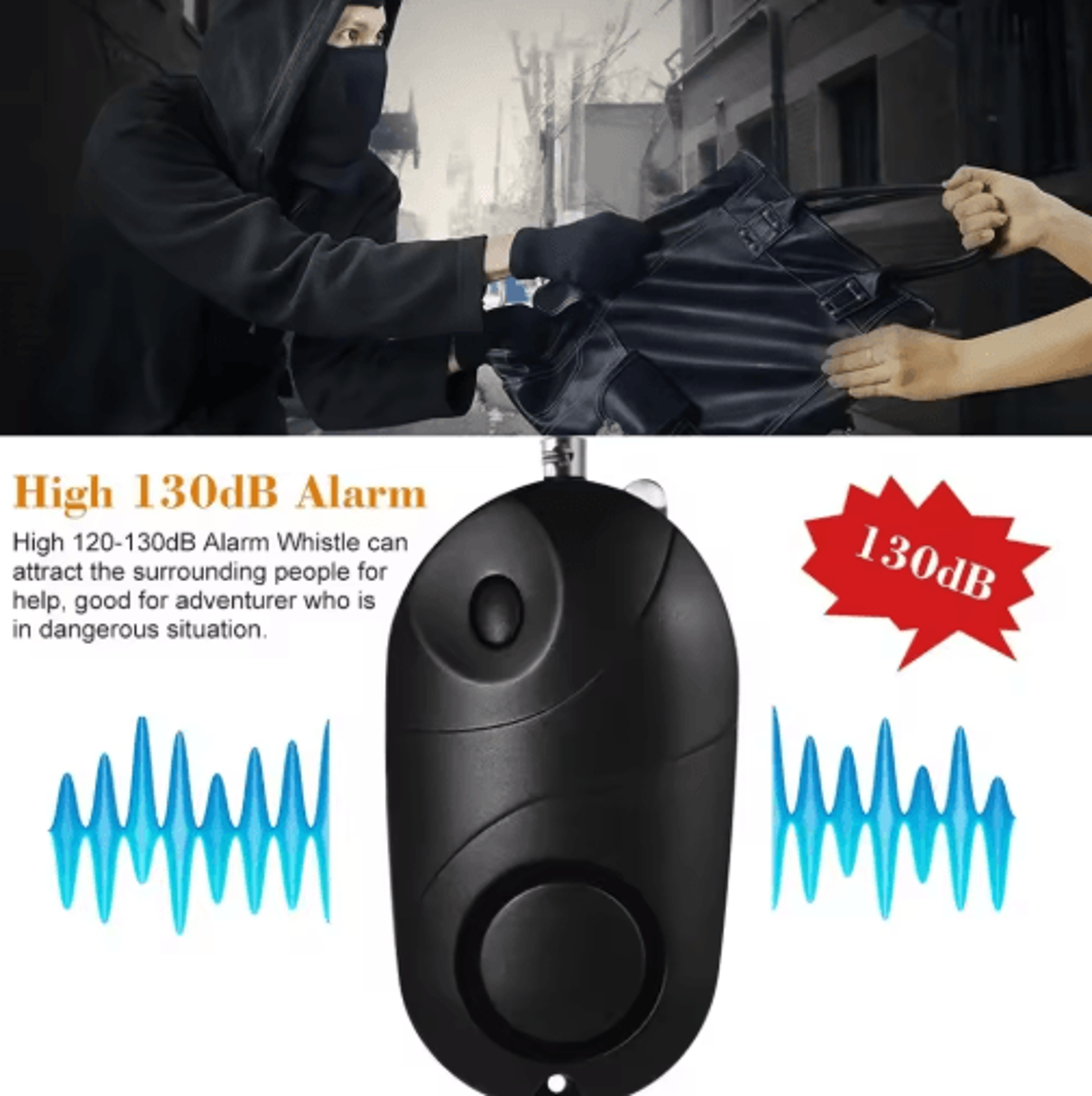 Personal Safety Alarm Keychain With LED Flashlight For Women  Kids 18