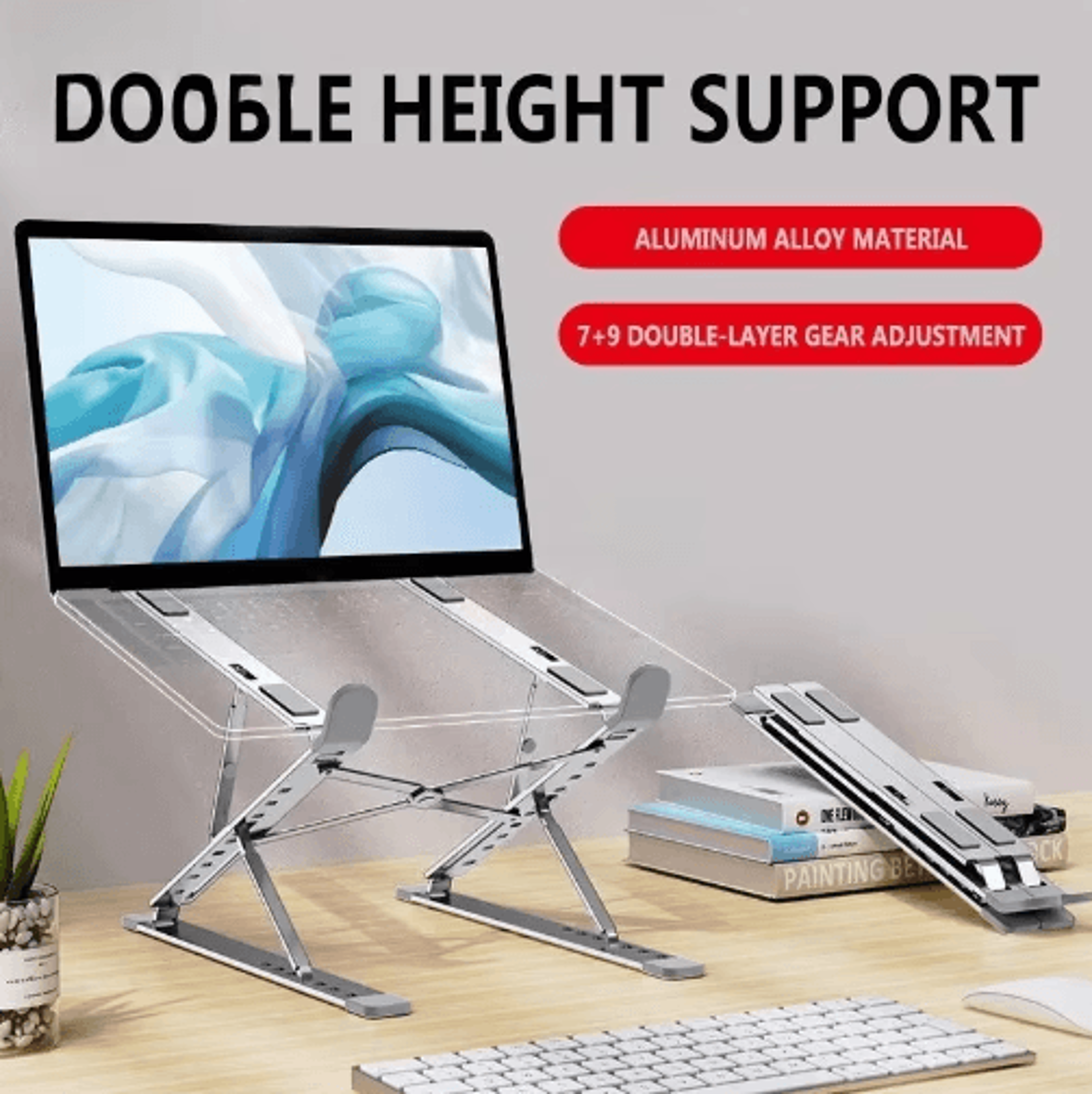 Adjustable Aluminum Laptop Stand For MacBook  Notebook Cooling 9