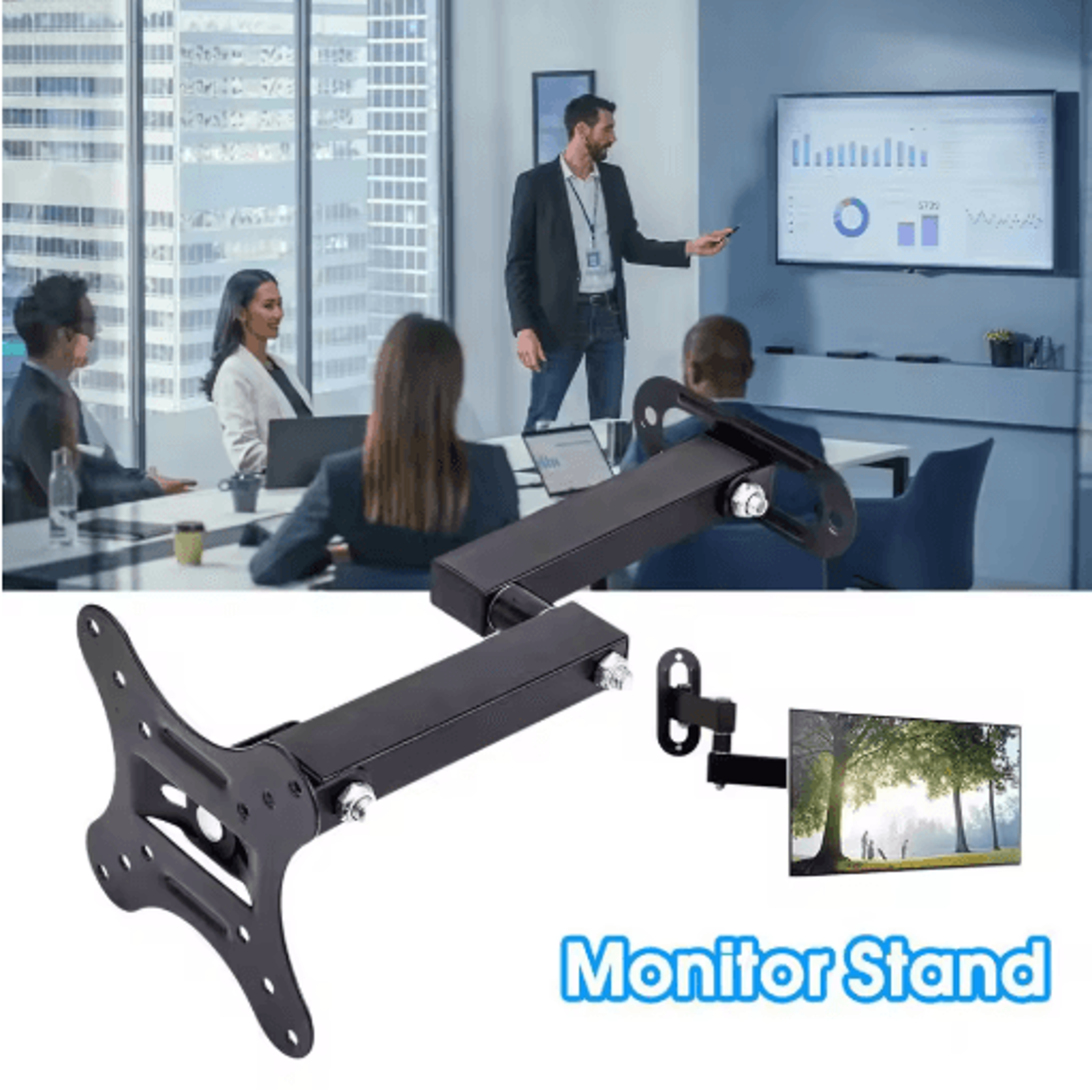 Adjustable TV  Monitor Wall Mount Bracket For 10 27 Inch Screens 5