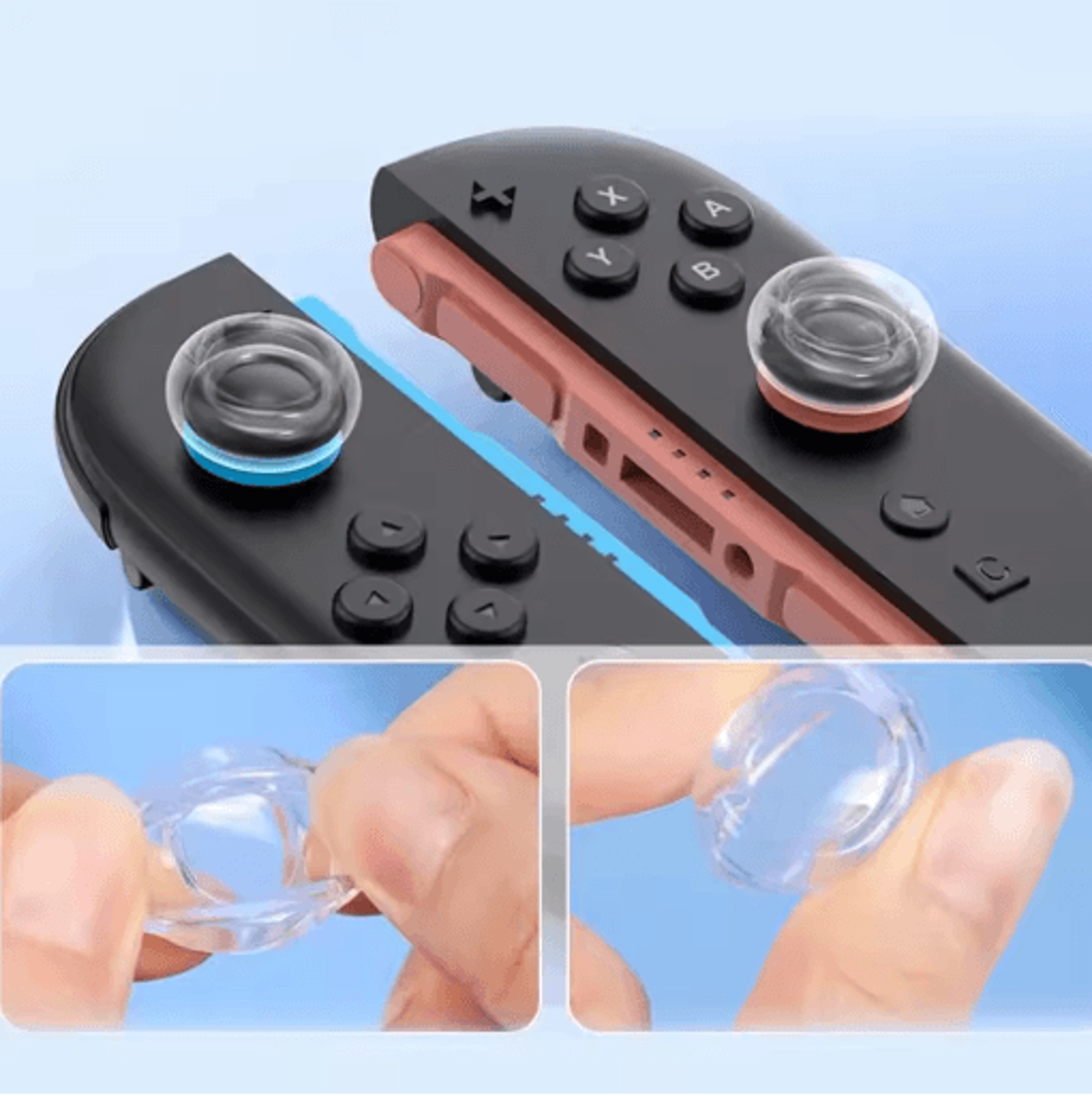 IINE Transparent Thumb Grip Caps For Nintendo Switch 2 Controllers 4