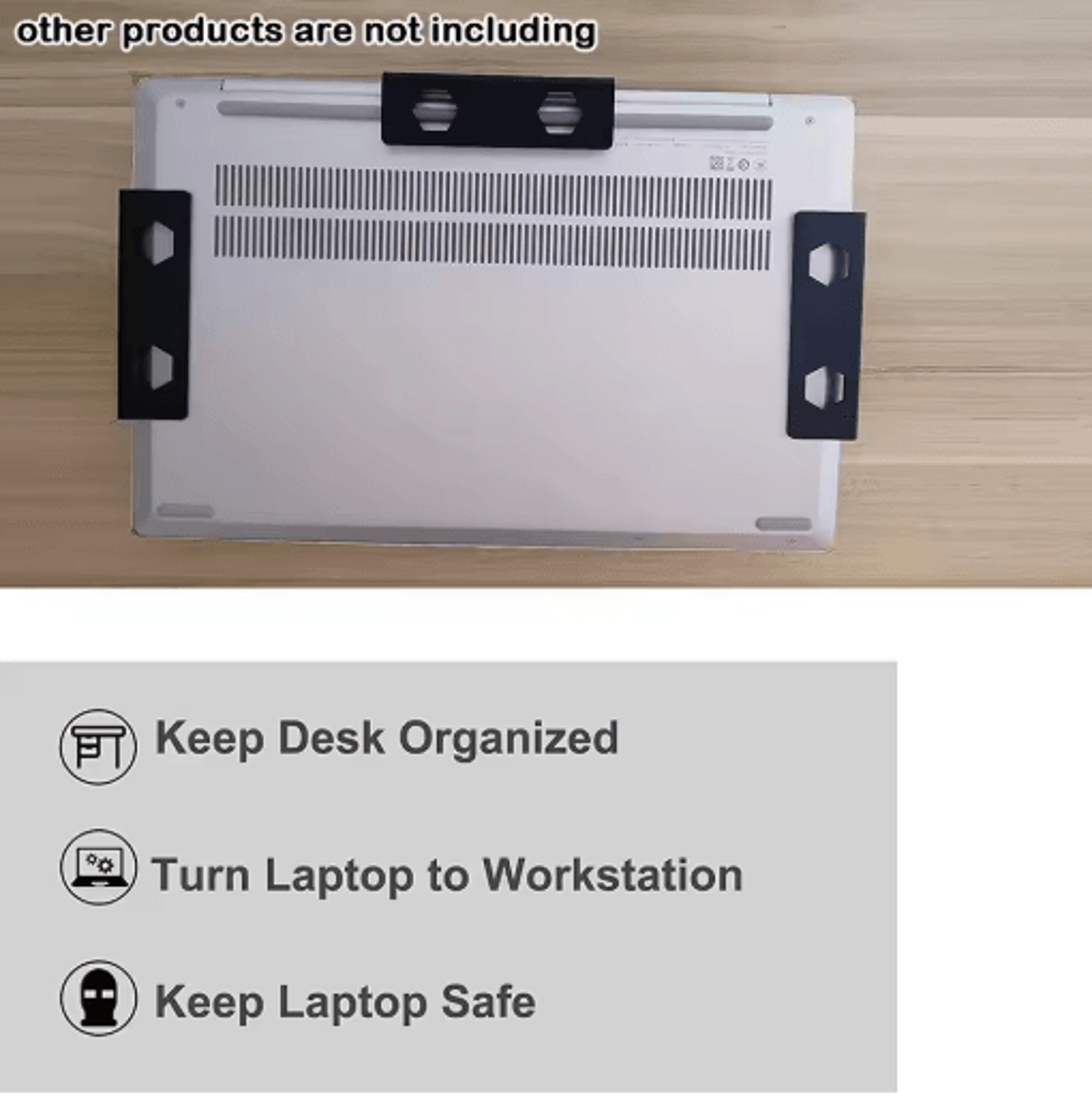 Under Desk Laptop Holder  Notebook Storage Organizer 3