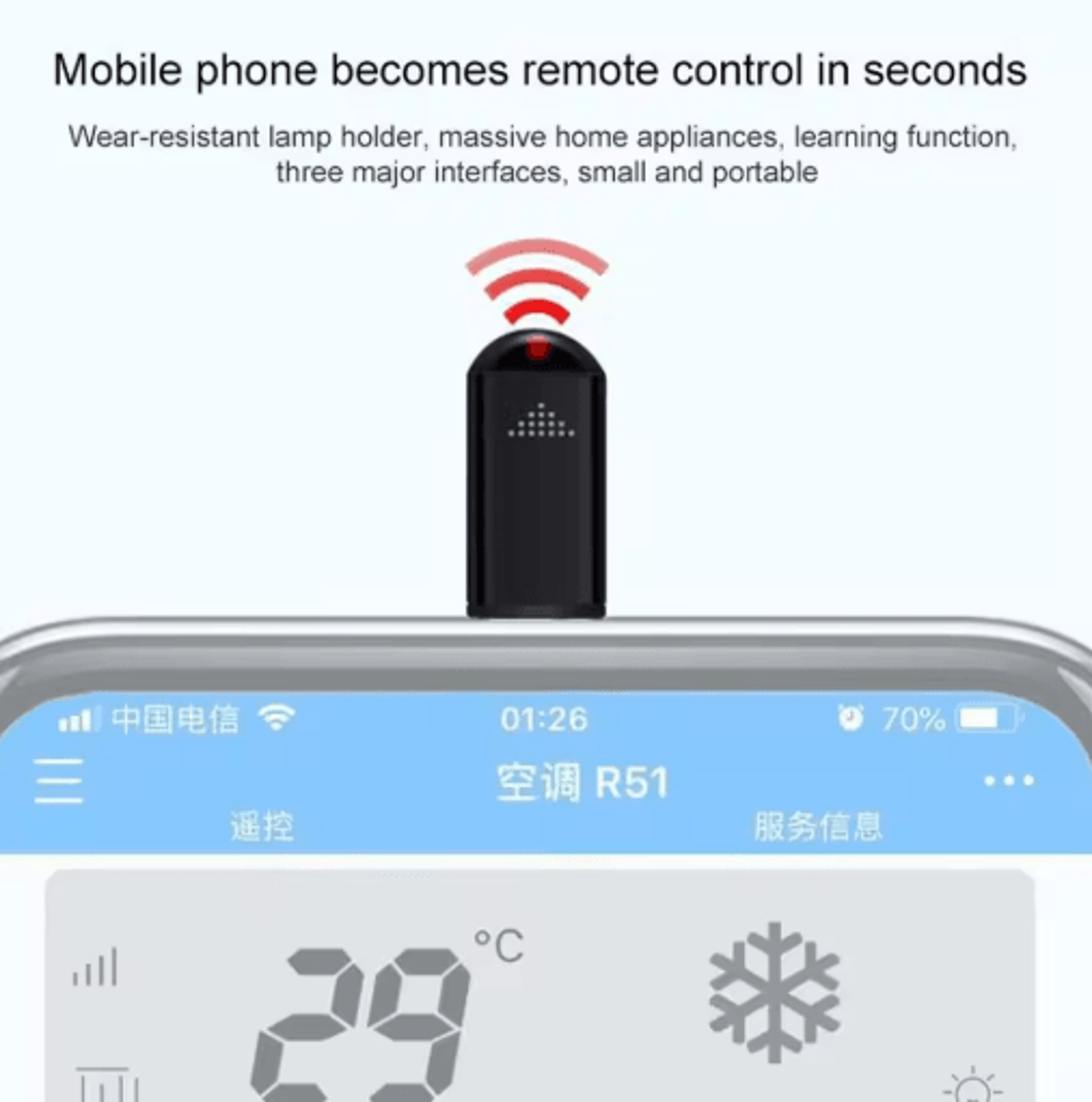 Portable Wireless Infrared Transmitter For Smart Device Remote Control 12
