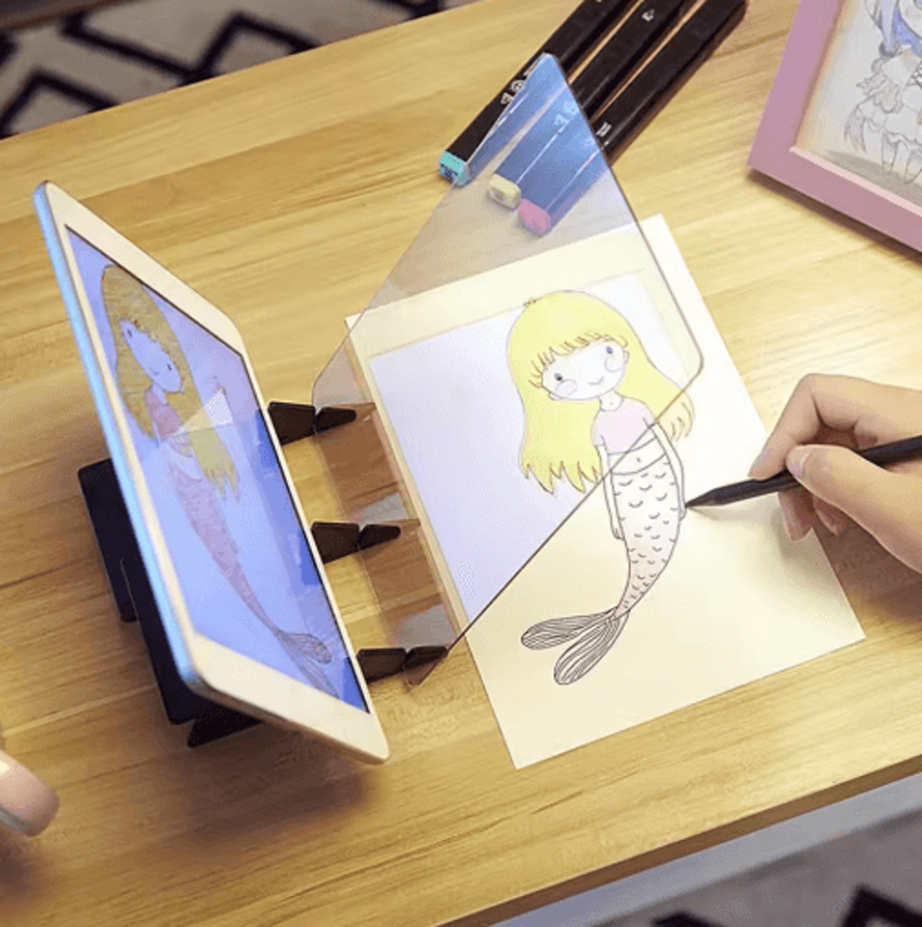 LED Projection Drawing Board For Kids Art  Tracing Practice 5