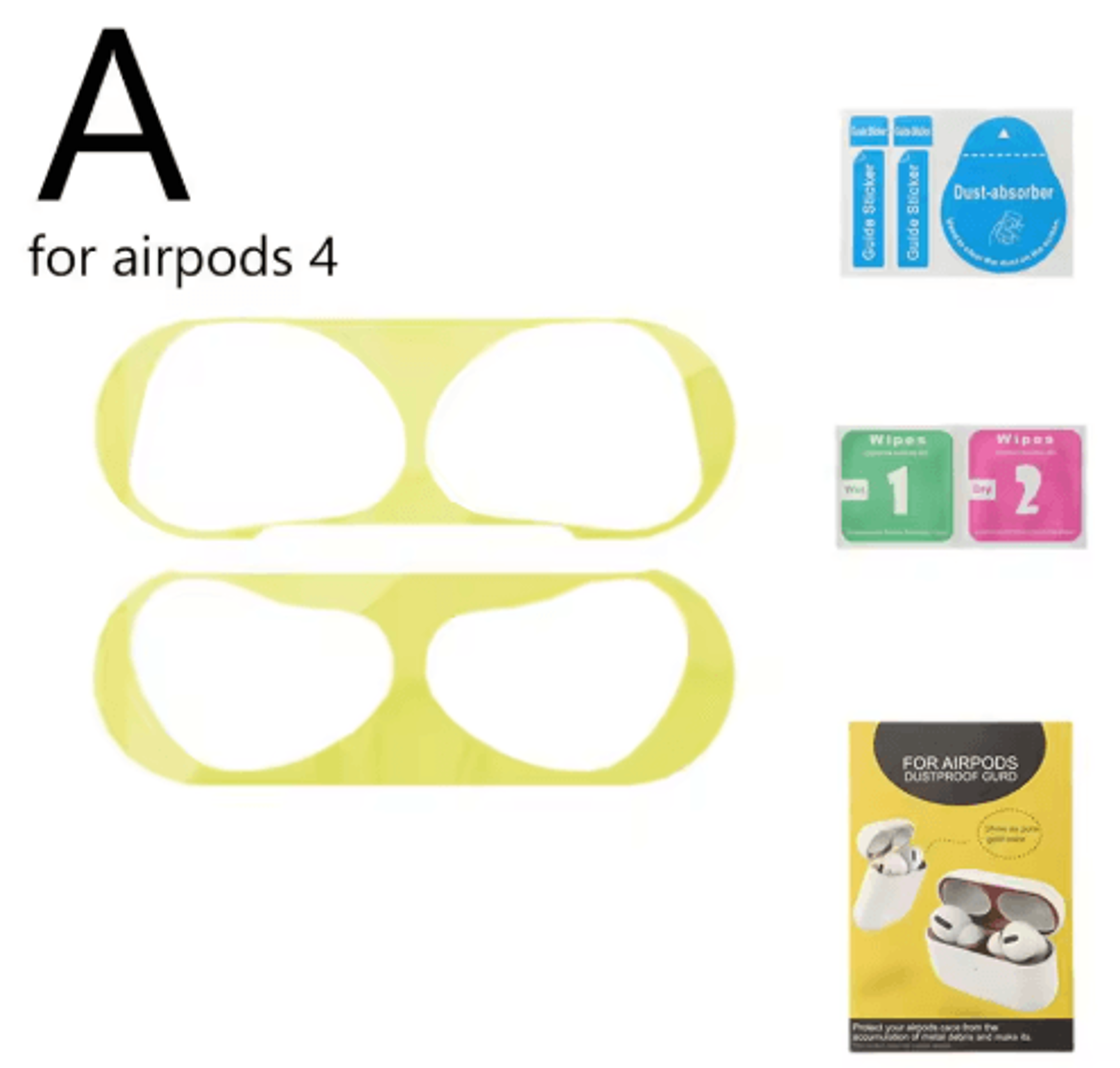 Metal Dustproof Stickers For Apple AirPods 4 Earphones 4