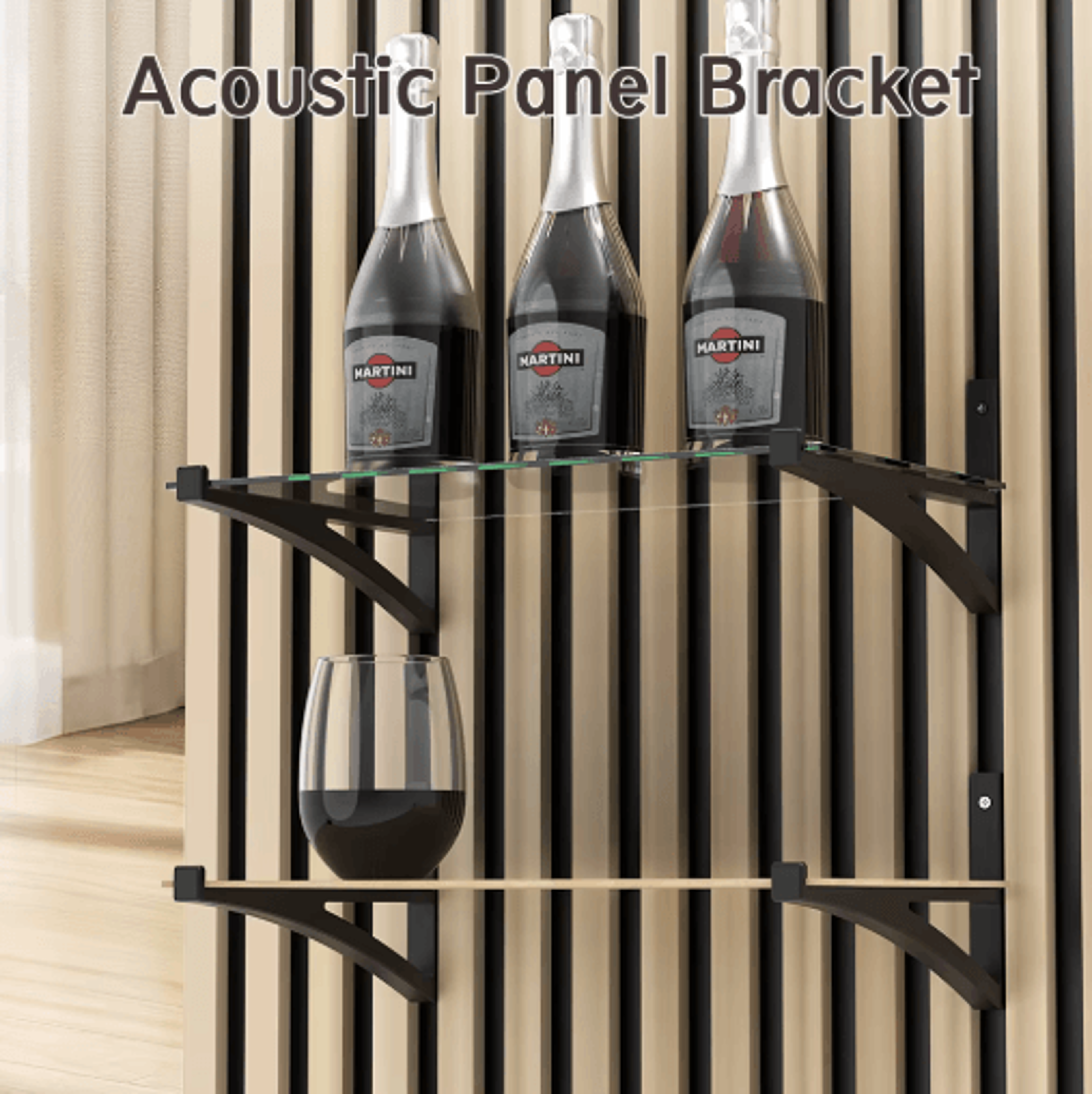 Dual Acoustic Panel Shelf Brackets For Studio  Office Soundproofing 0