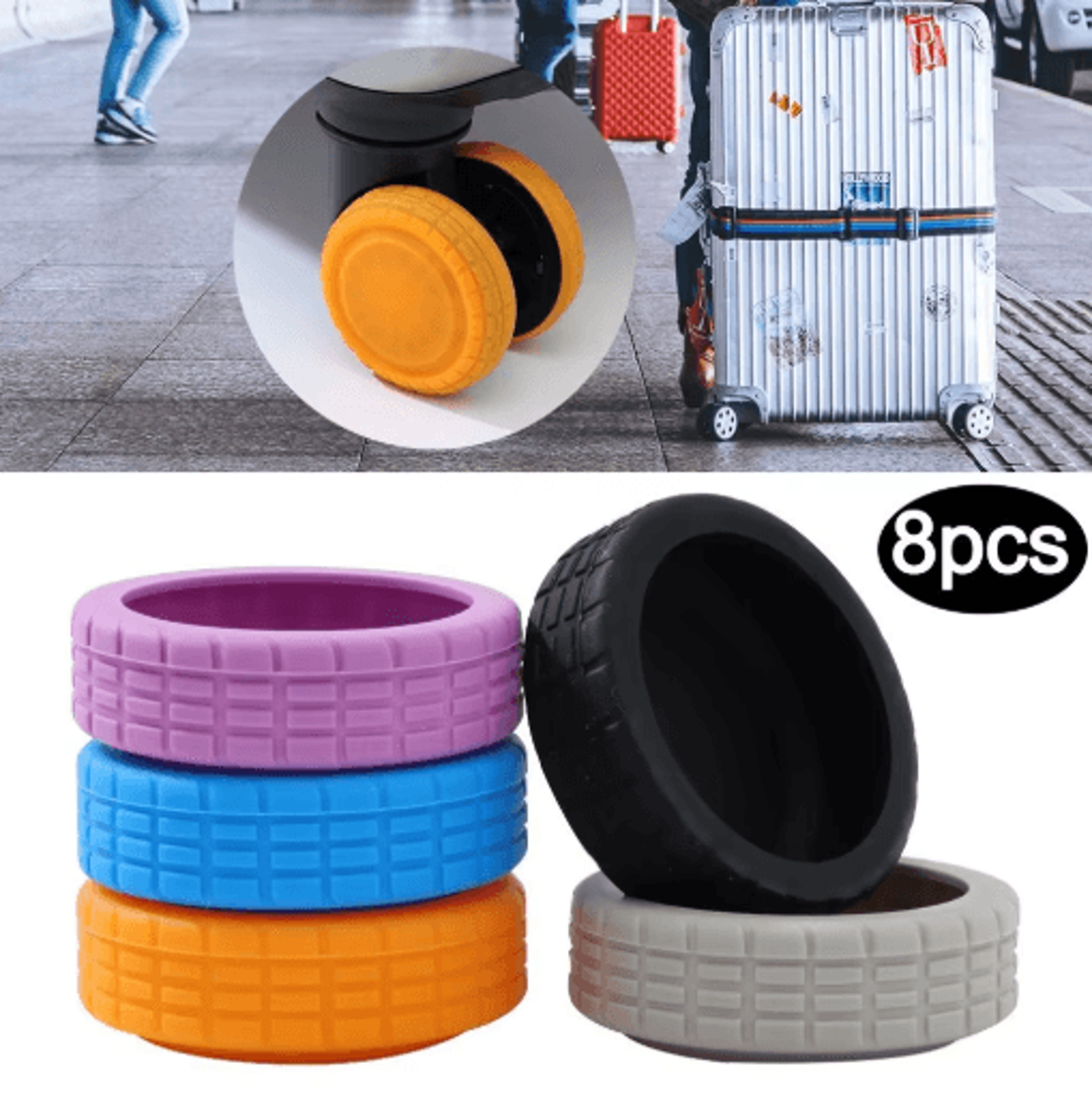 Luggage Wheel Protectors Silicone Covers For Quiet  Smooth Travel 10