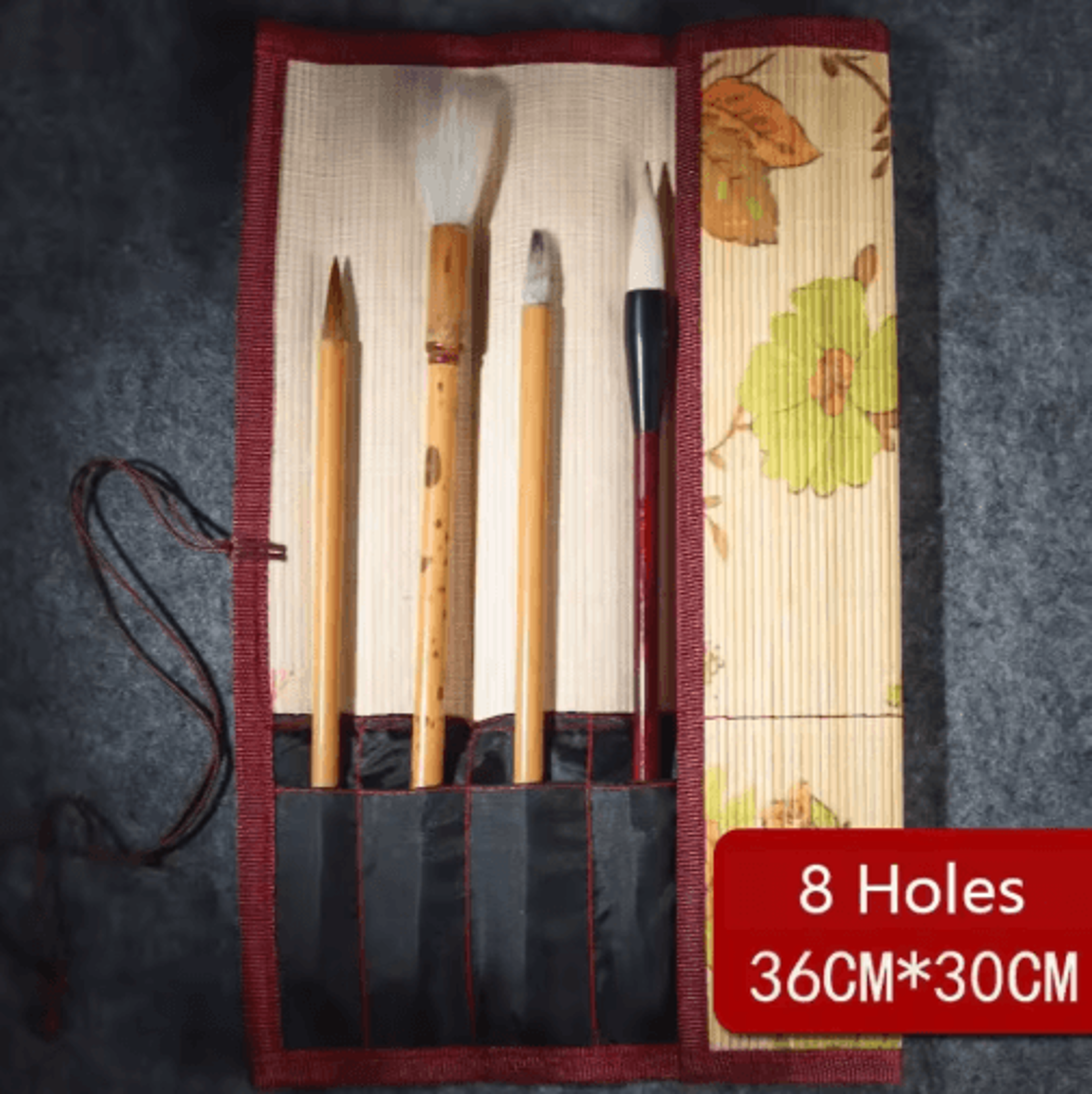 Bamboo RollUp Brush Holder For Calligraphy  Art Supplies 5