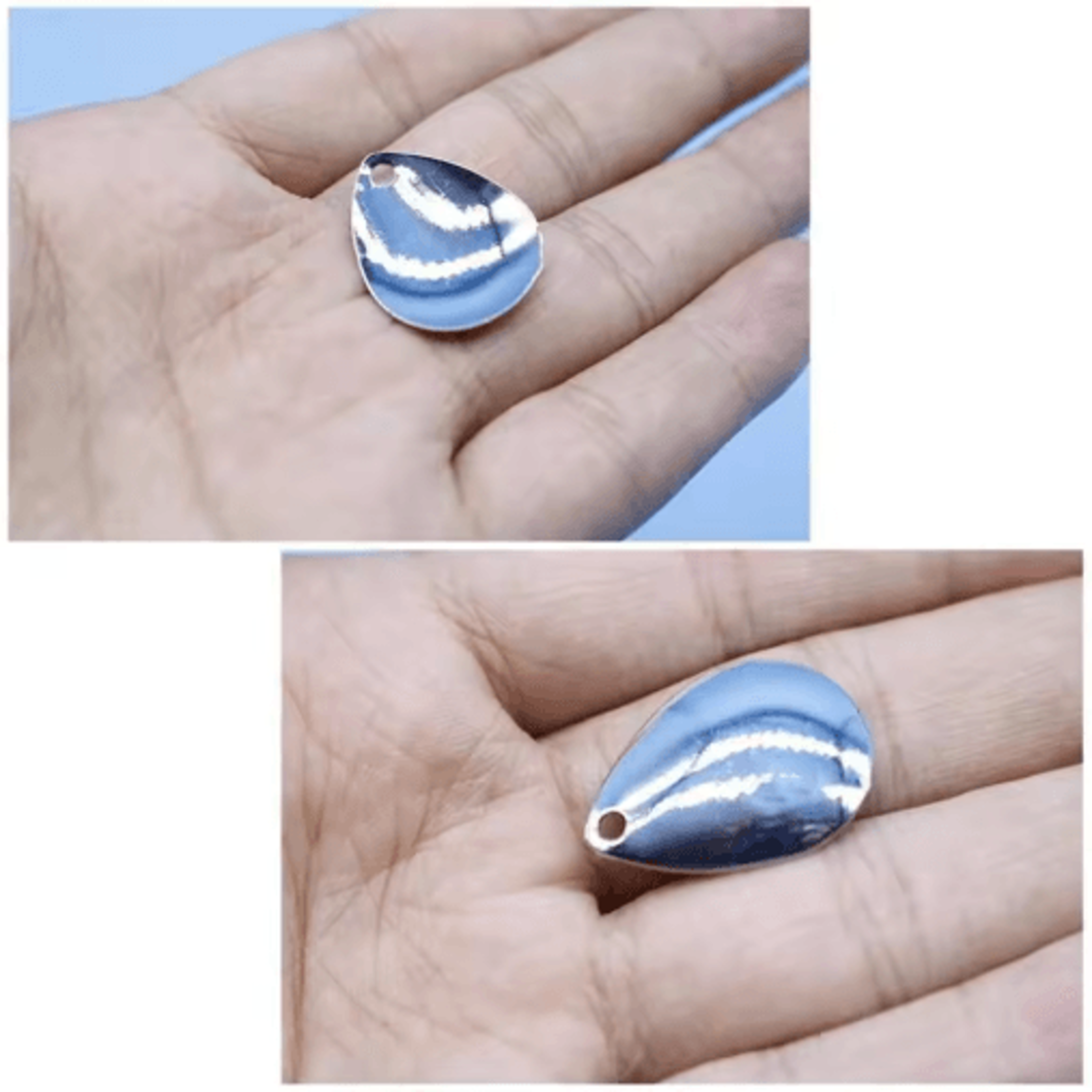 50PCS Nickel Fishing Spinner Blades For Flattie  Plaice Rigs 3