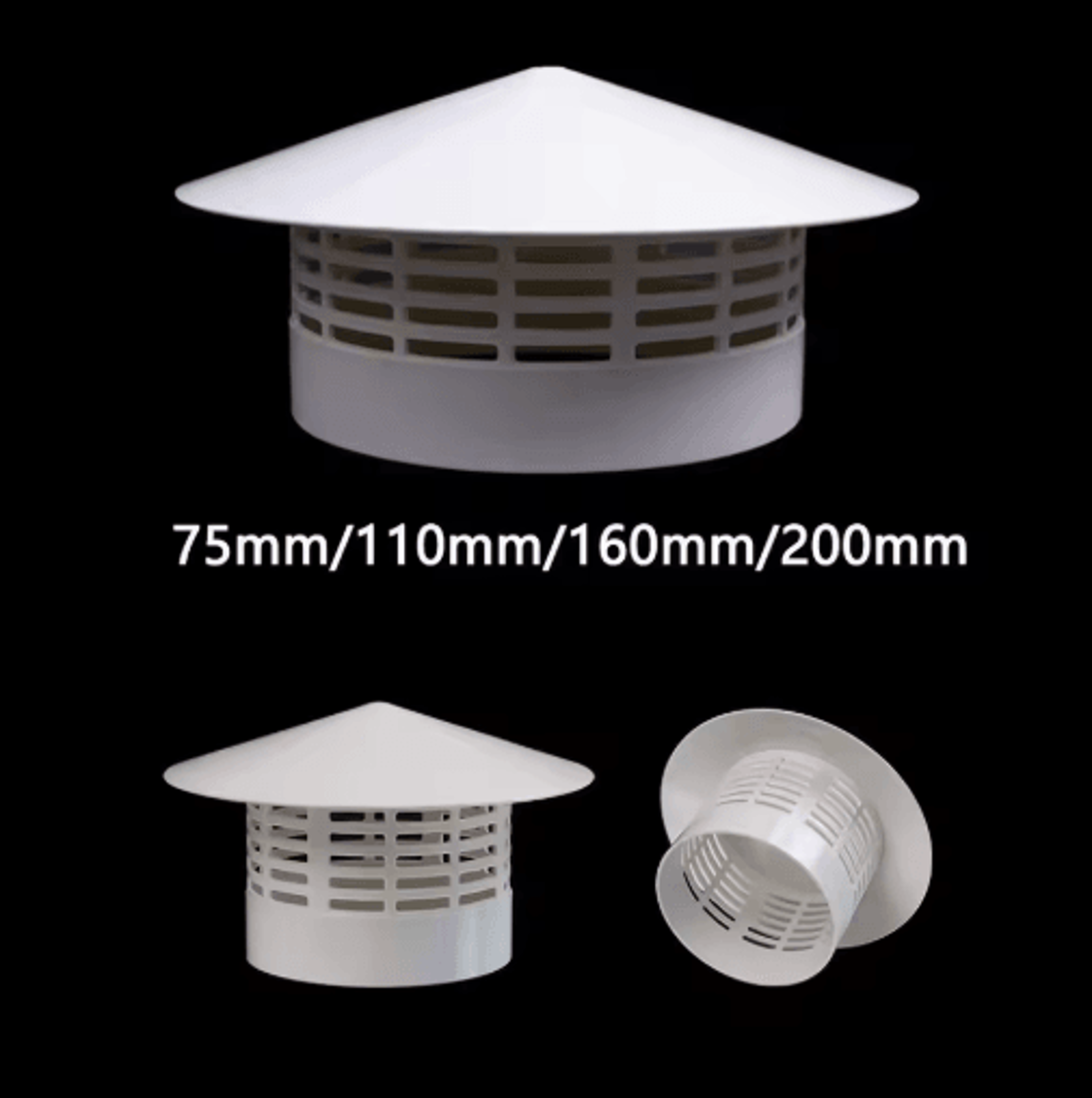 PVC Roof Vent Cap For Round Duct Ventilation  Exhaust Systems 5