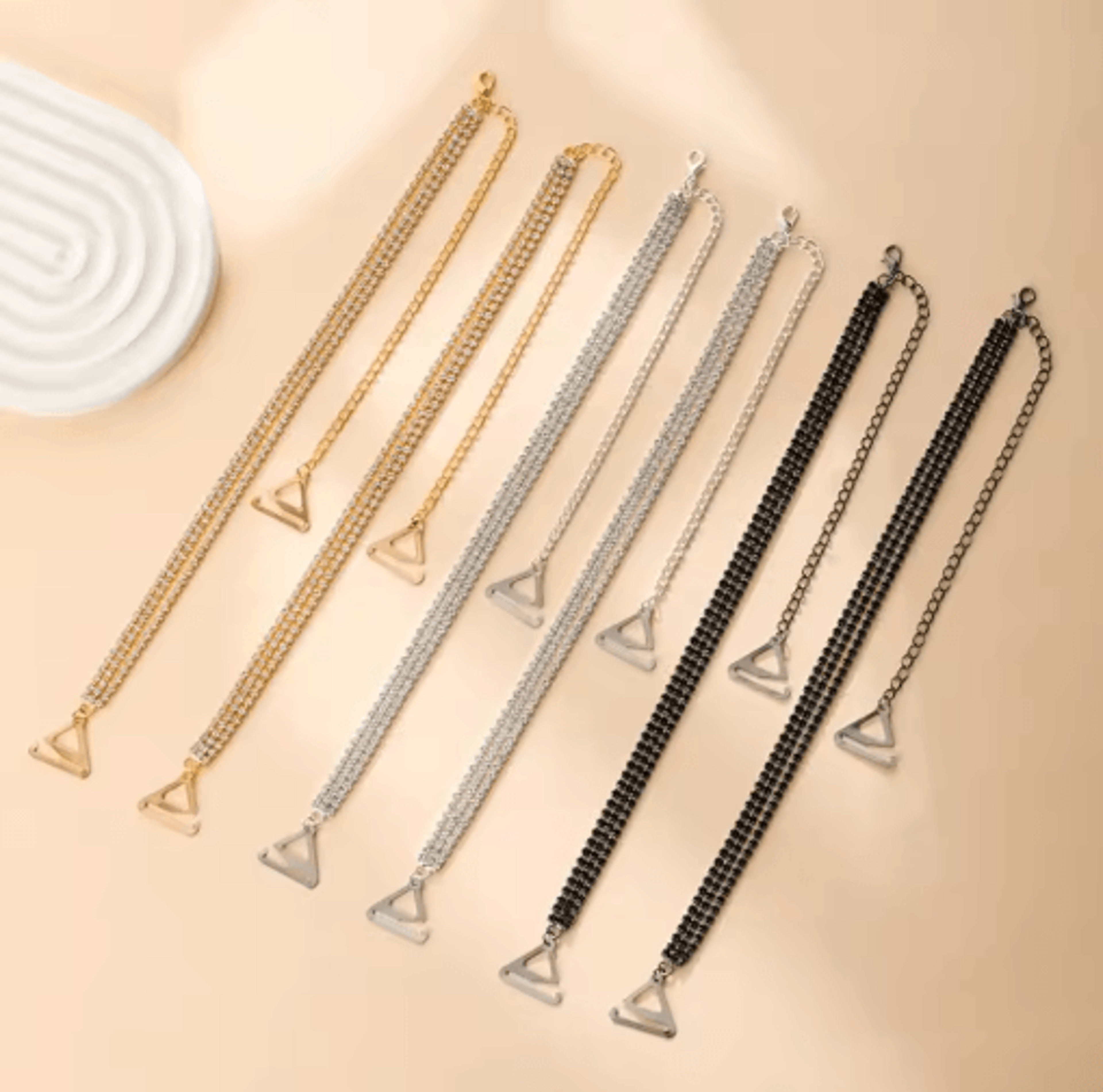 Adjustable Rhinestone Bra Straps With AntiSlip Metal Support 0