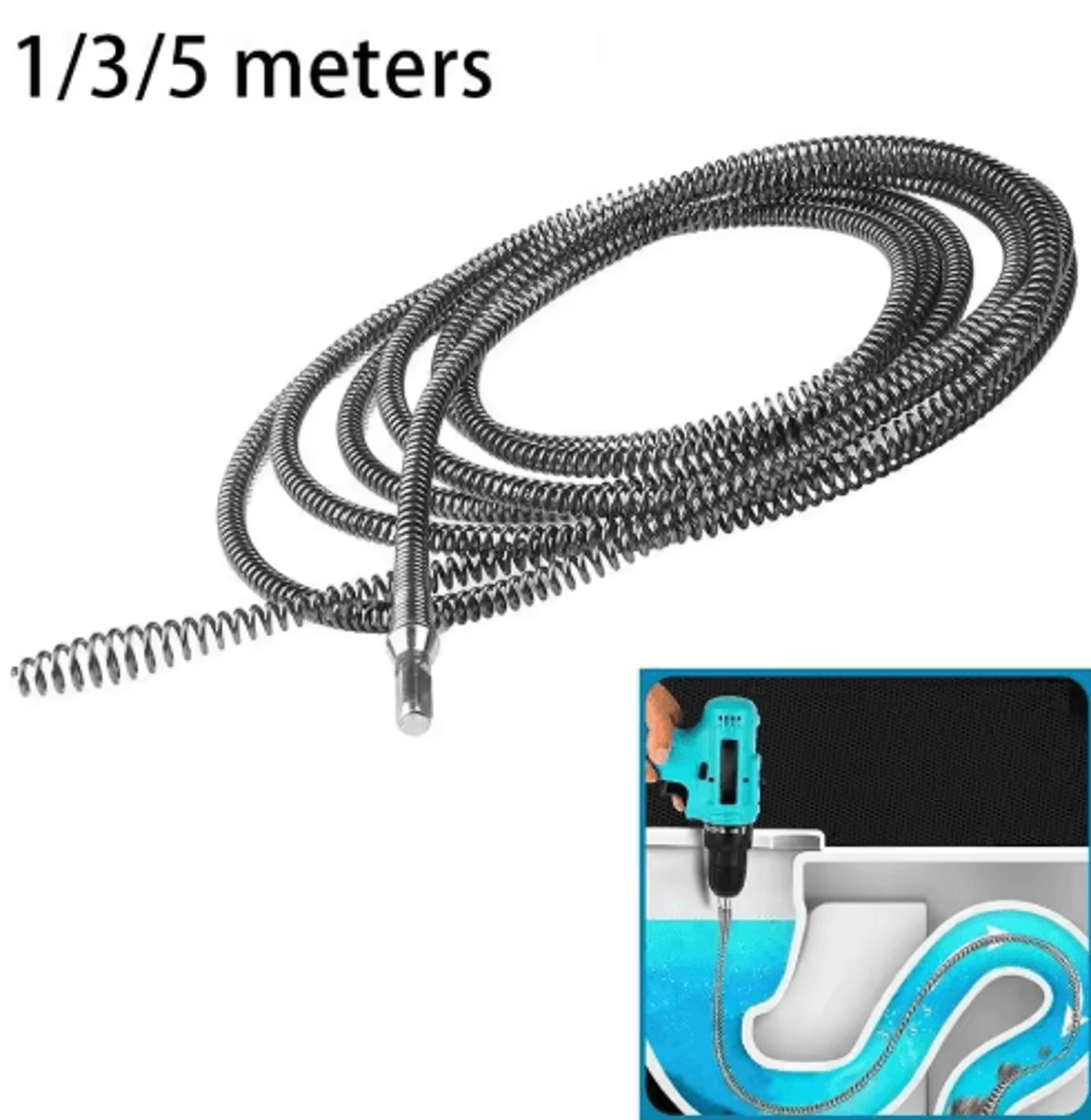 Electric Drill Drain Cleaner Spring For Fast Pipe  Sink Clog Removal 5