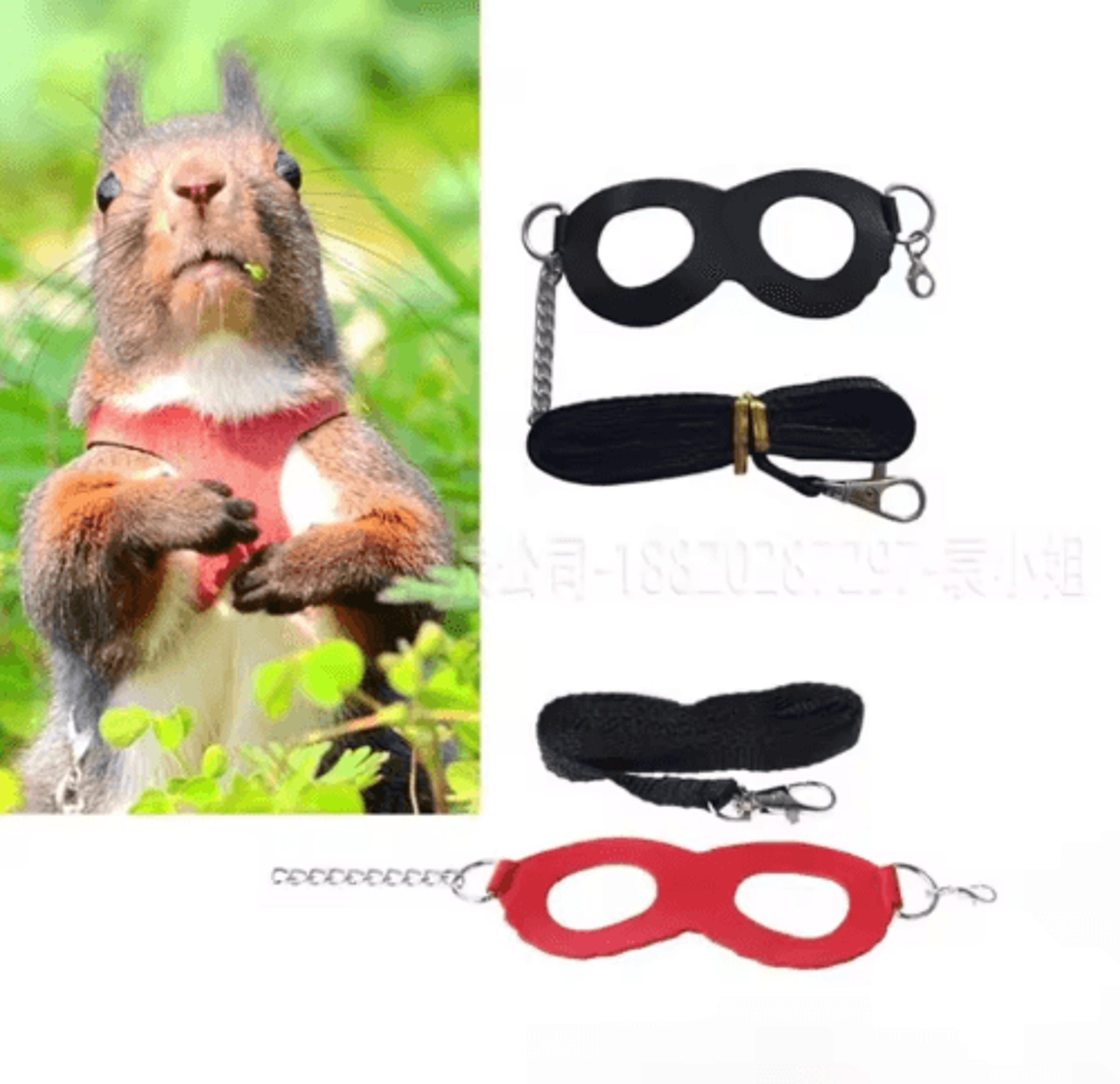 PU Leather Small Pet Harness  Leash Set For Hamsters Guinea Pigs  Sugar Gliders 5