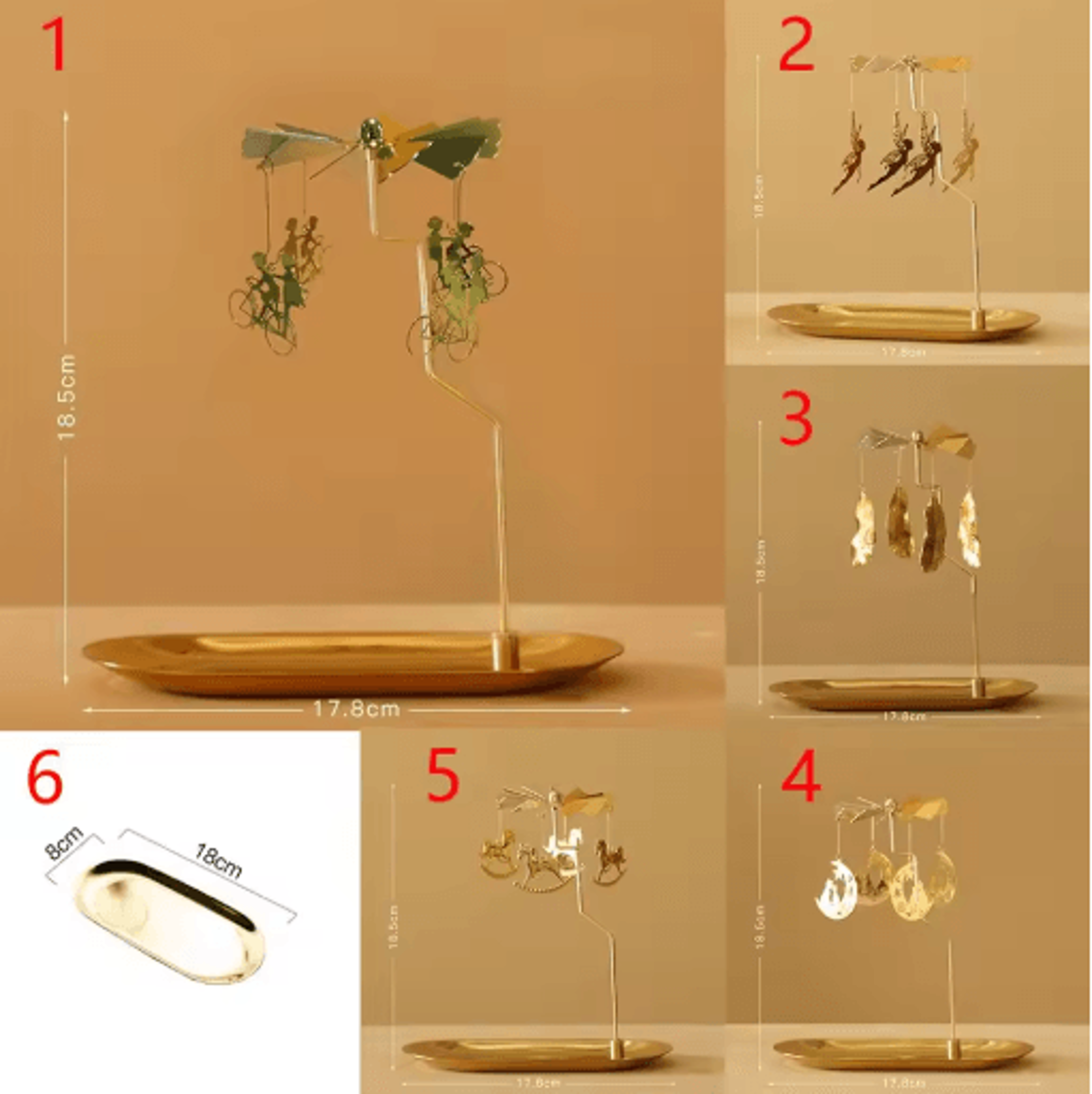 Rotating Gold Tealight Candle Holder For Romantic Home  Wedding Decor 7