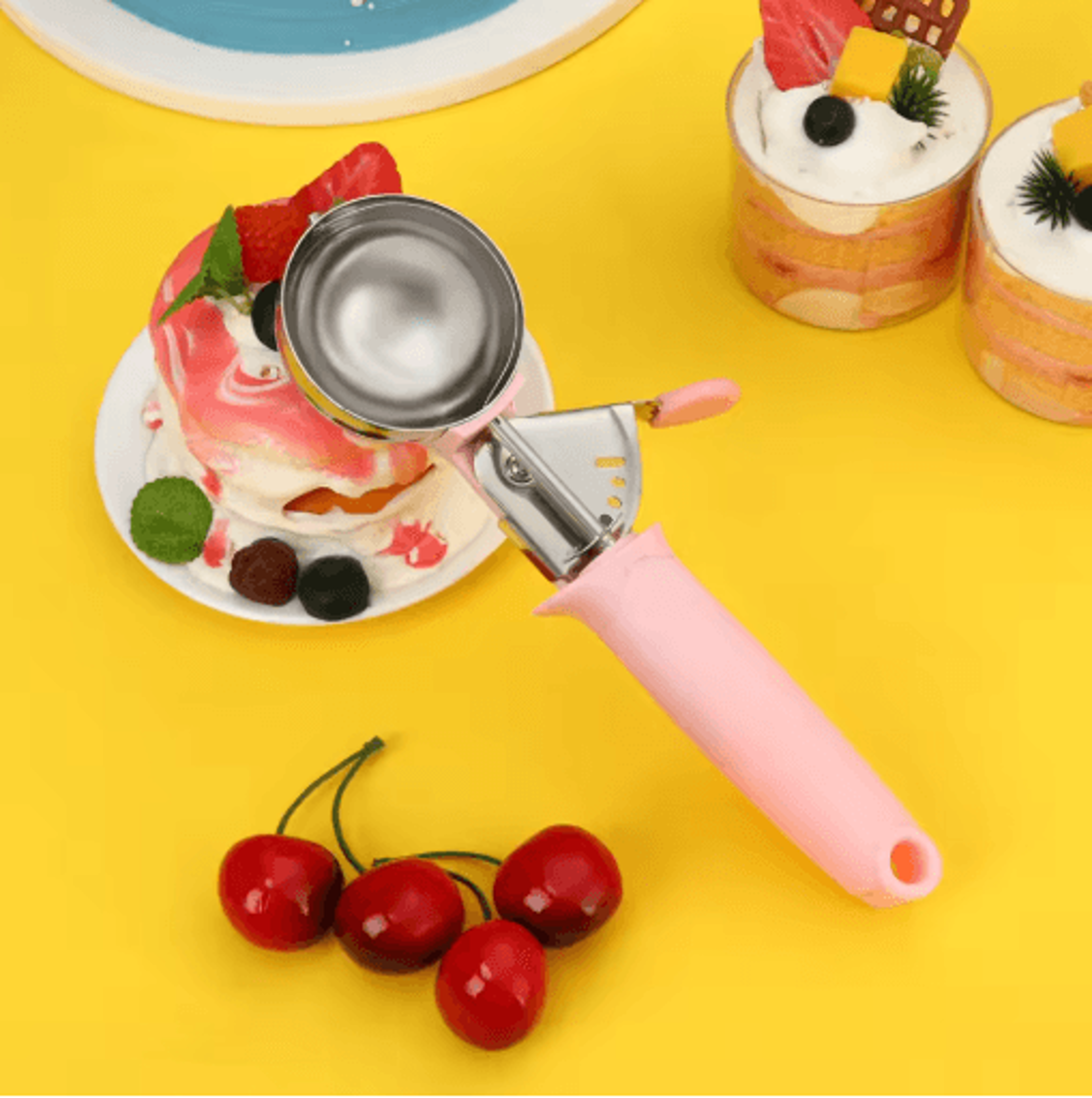 Stainless Steel Ice Cream Scoop  Fruit Baller For Desserts And Melon Serving 7