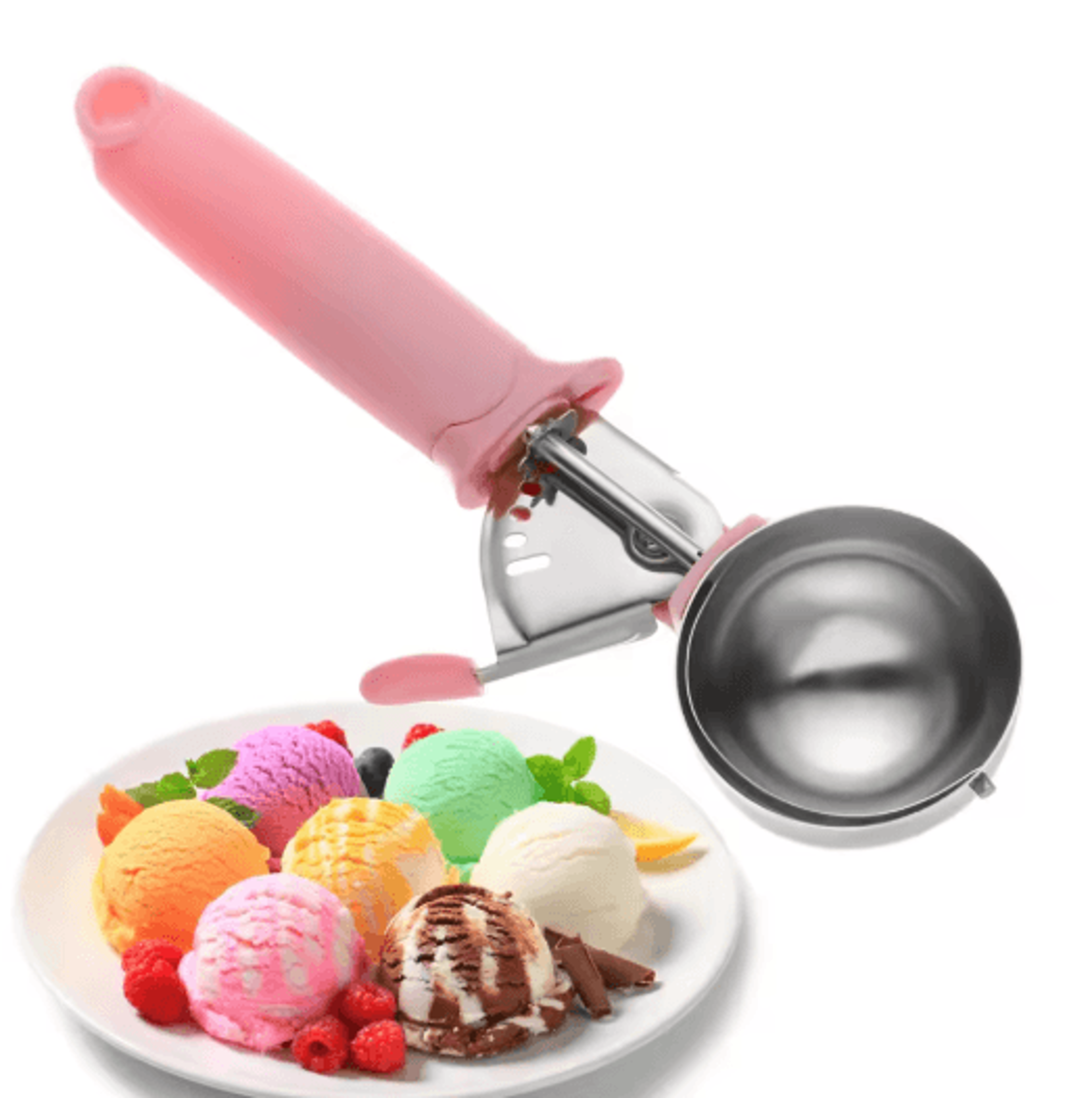 Stainless Steel Ice Cream Scoop  Fruit Baller For Desserts And Melon Serving 0