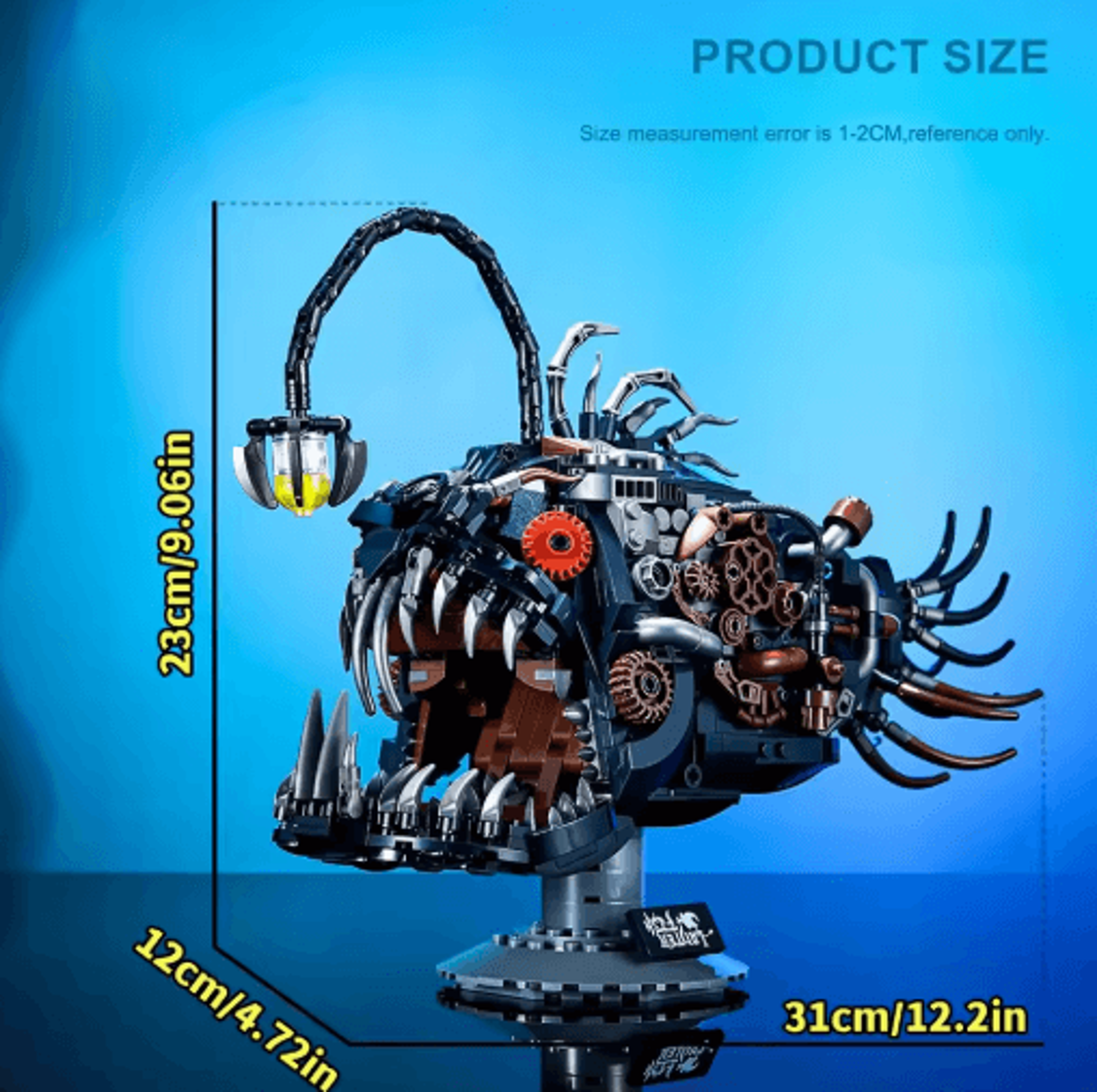 Mechanical Lantern Fish Building Block Set  1038PCS MOC Assembly Model 1