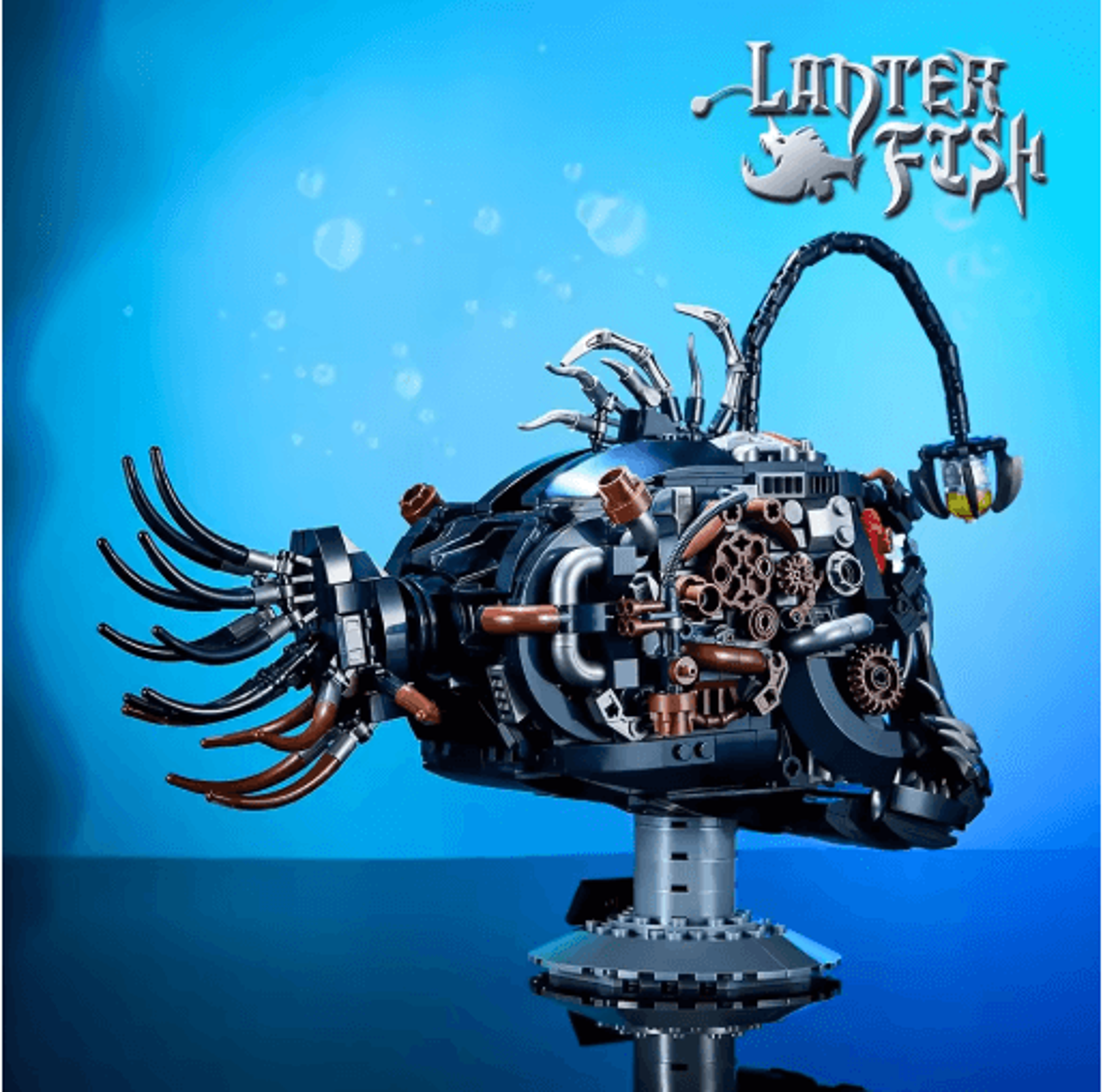 Mechanical Lantern Fish Building Block Set  1038PCS MOC Assembly Model 3