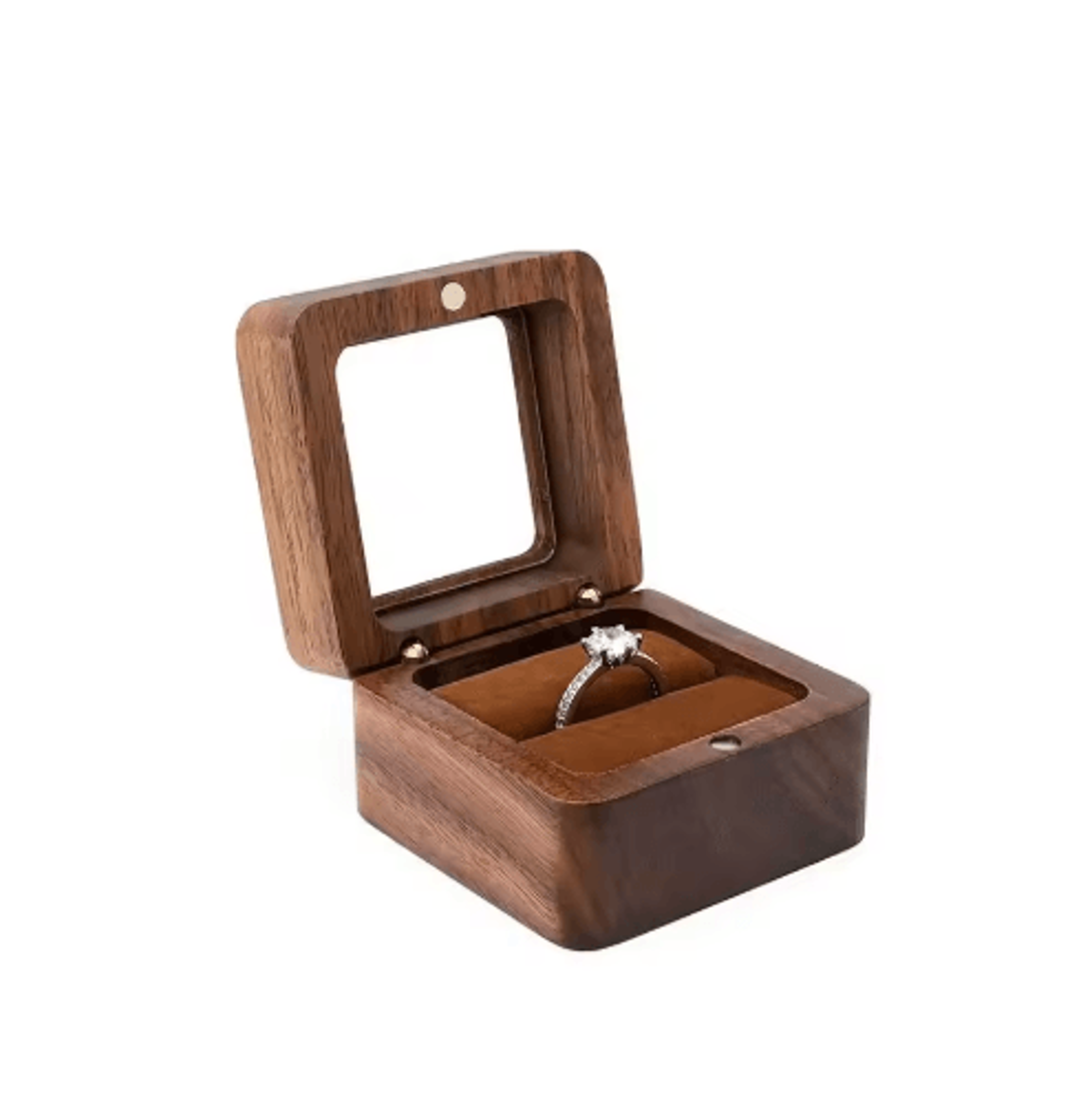 Elegant Wooden Ring Box For Engagement Wedding  Anniversary Gifts 7