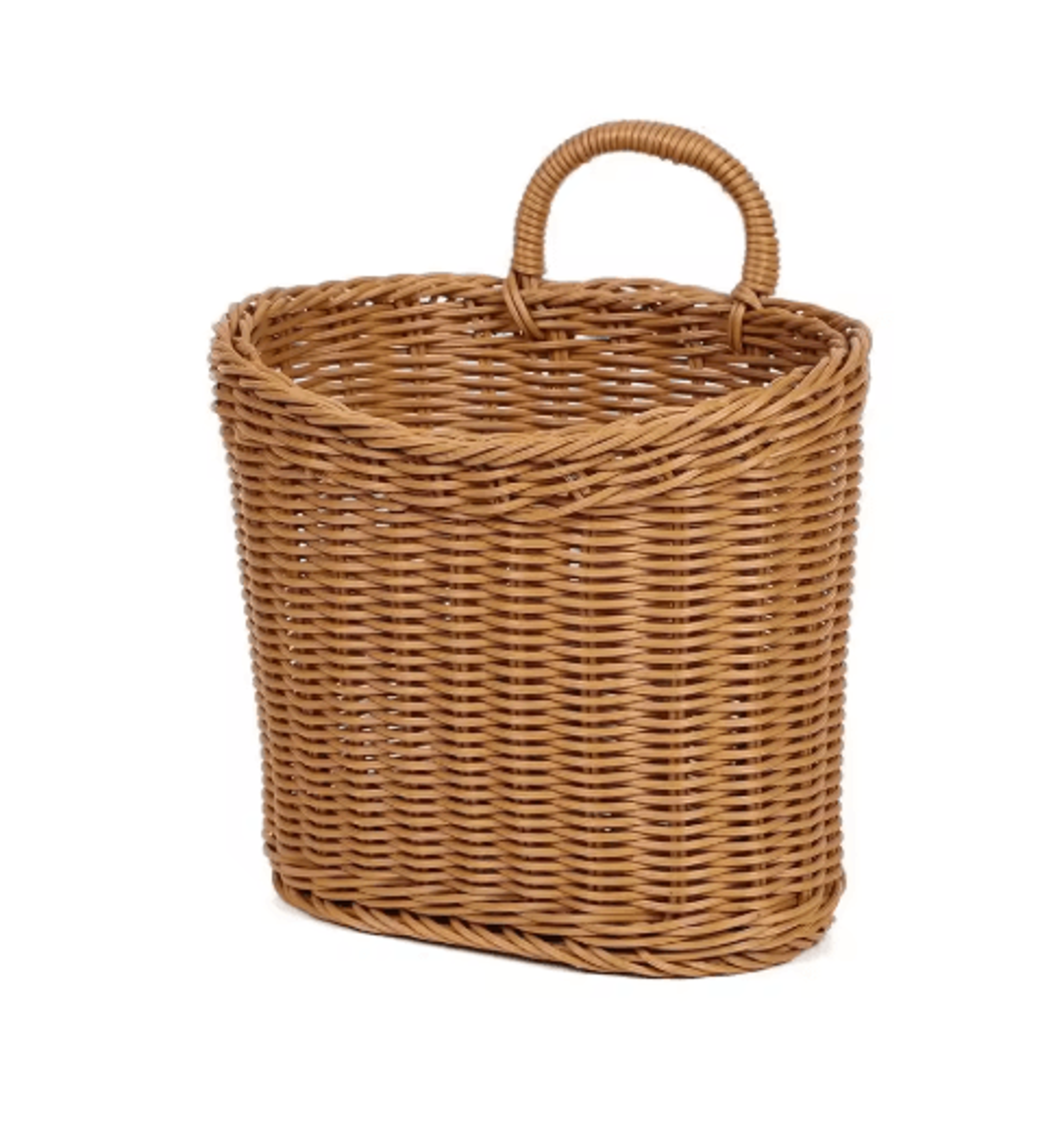 Handwoven Rattan Style Hanging Storage Basket With Handle 7