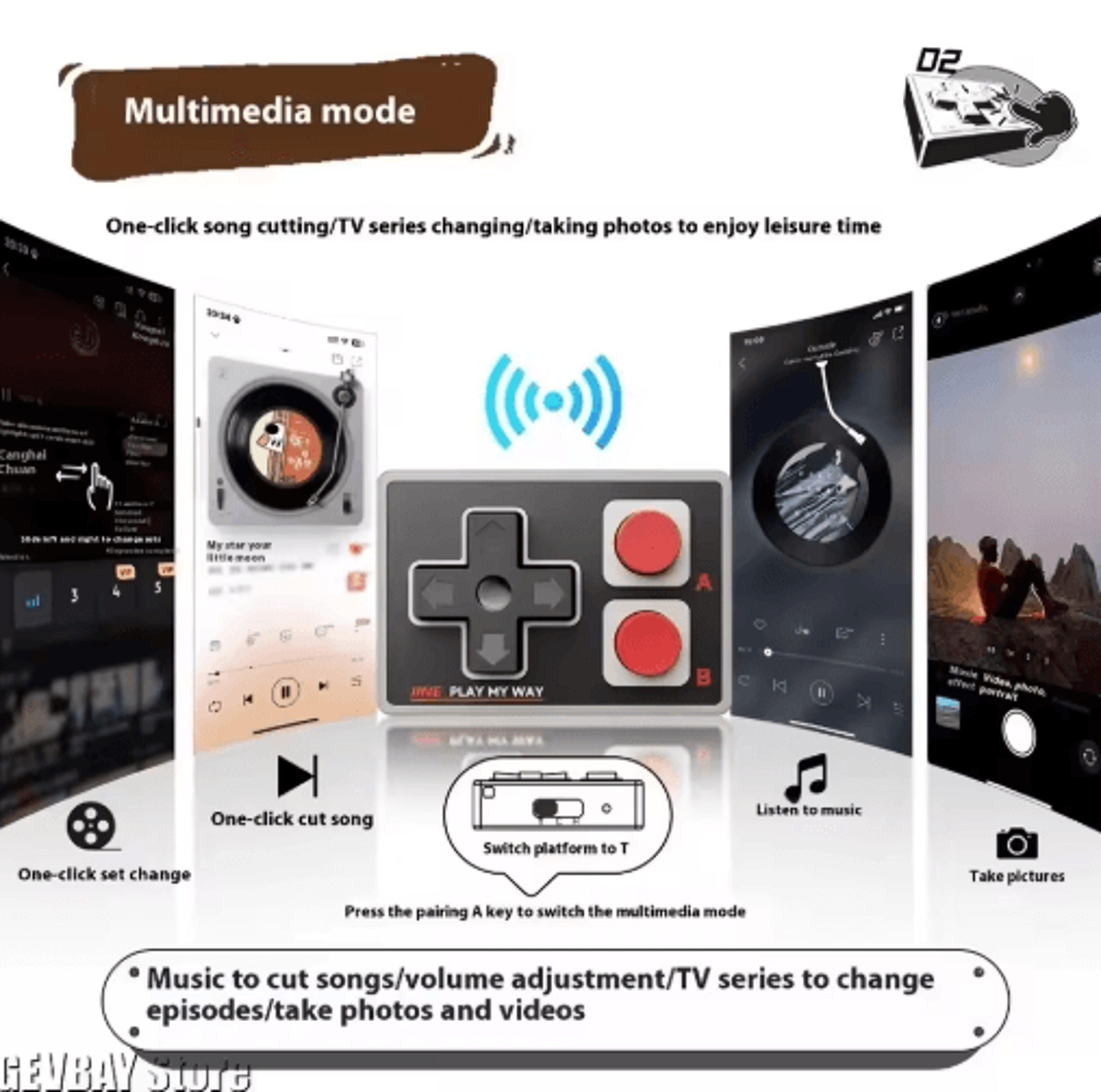 IINE Pocket Mini Bluetooth Game Controller  Short Video Remote 4