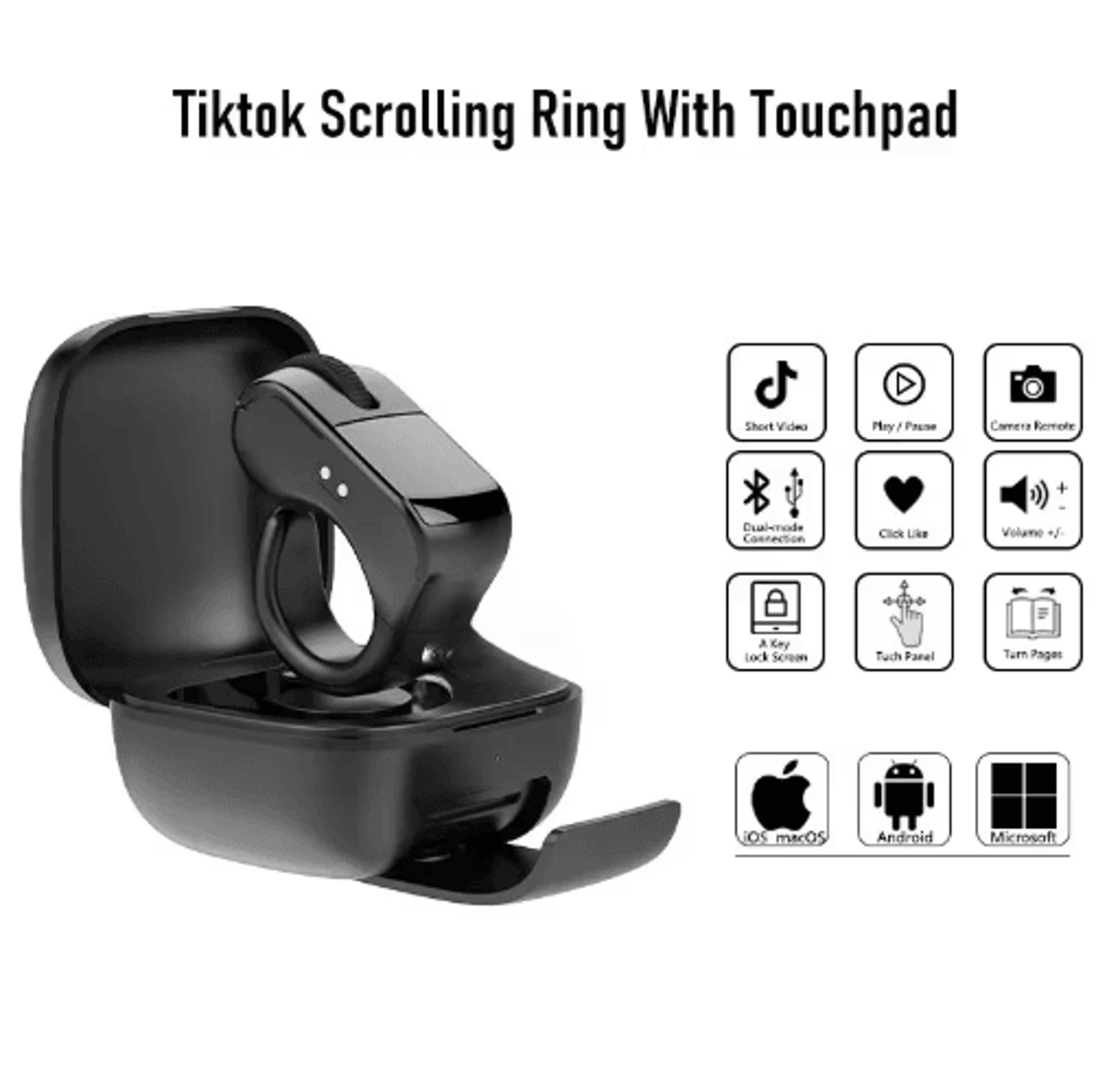 Mini Ring Bluetooth Mouse  Remote Control For Phones And Tablets 0