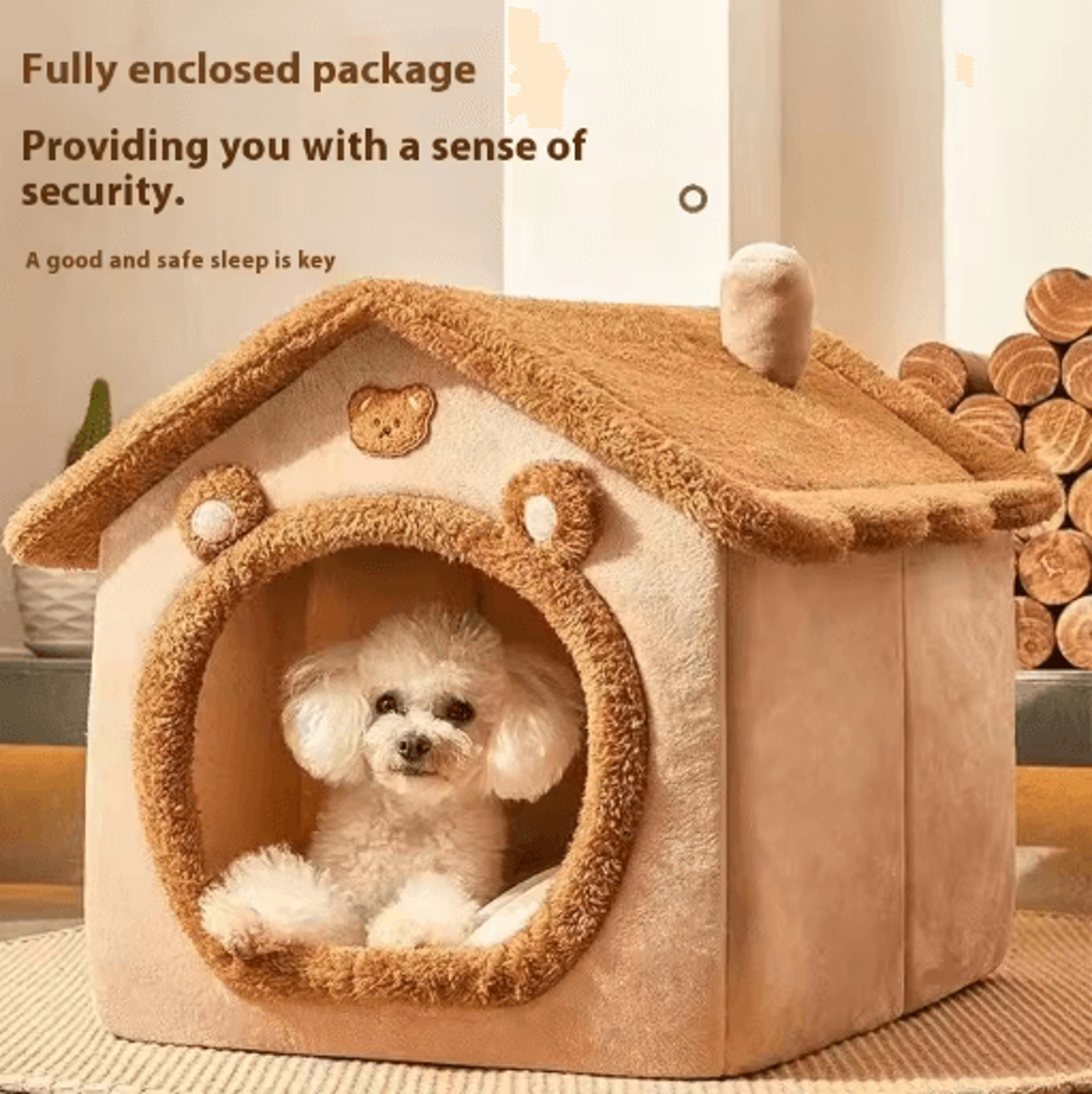 All Season Dog House Bed Warm Removable Washable Pet House For Small Dogs  Cats 0