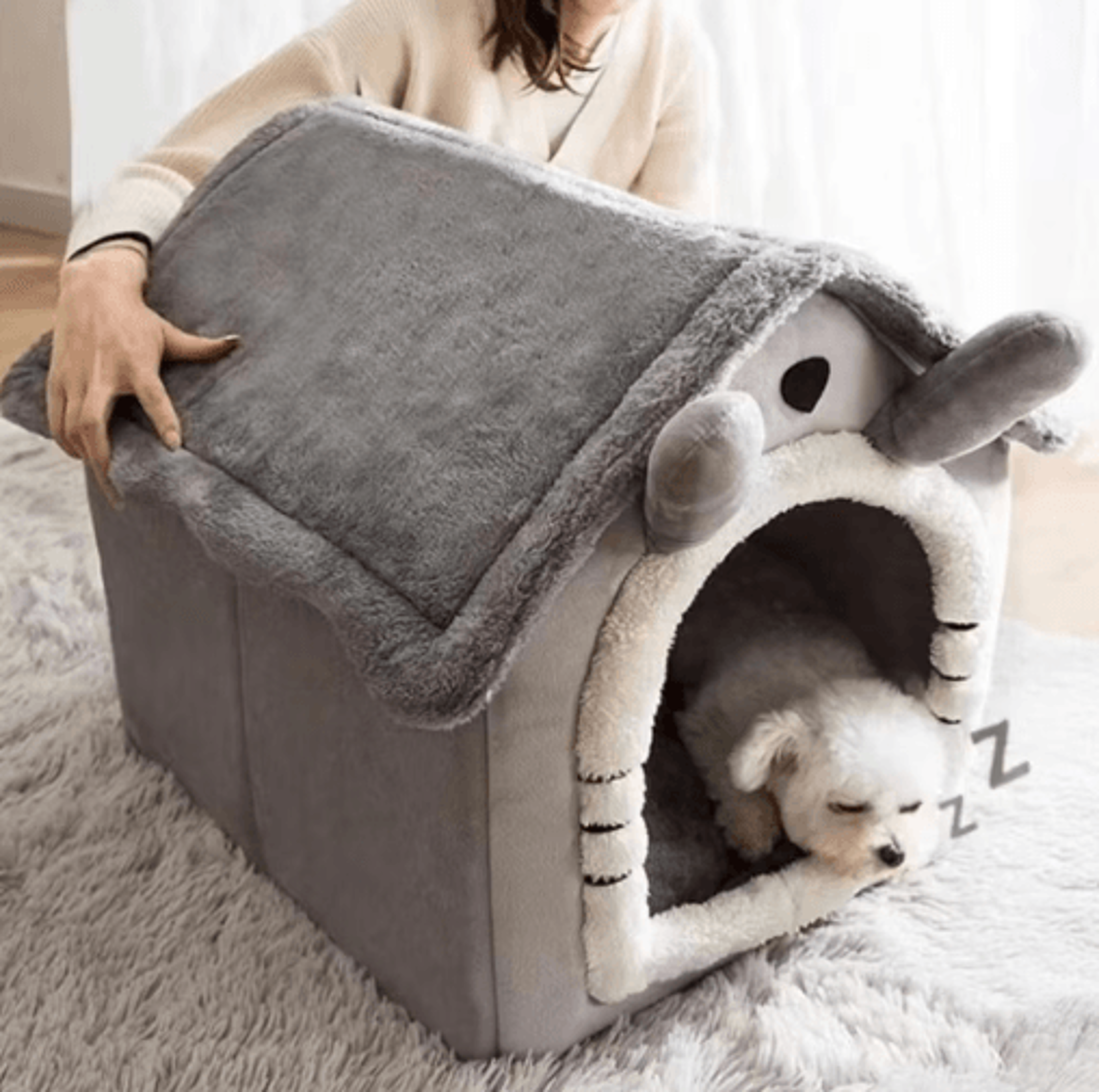 All Season Dog House Bed Warm Removable Washable Pet House For Small Dogs  Cats 6