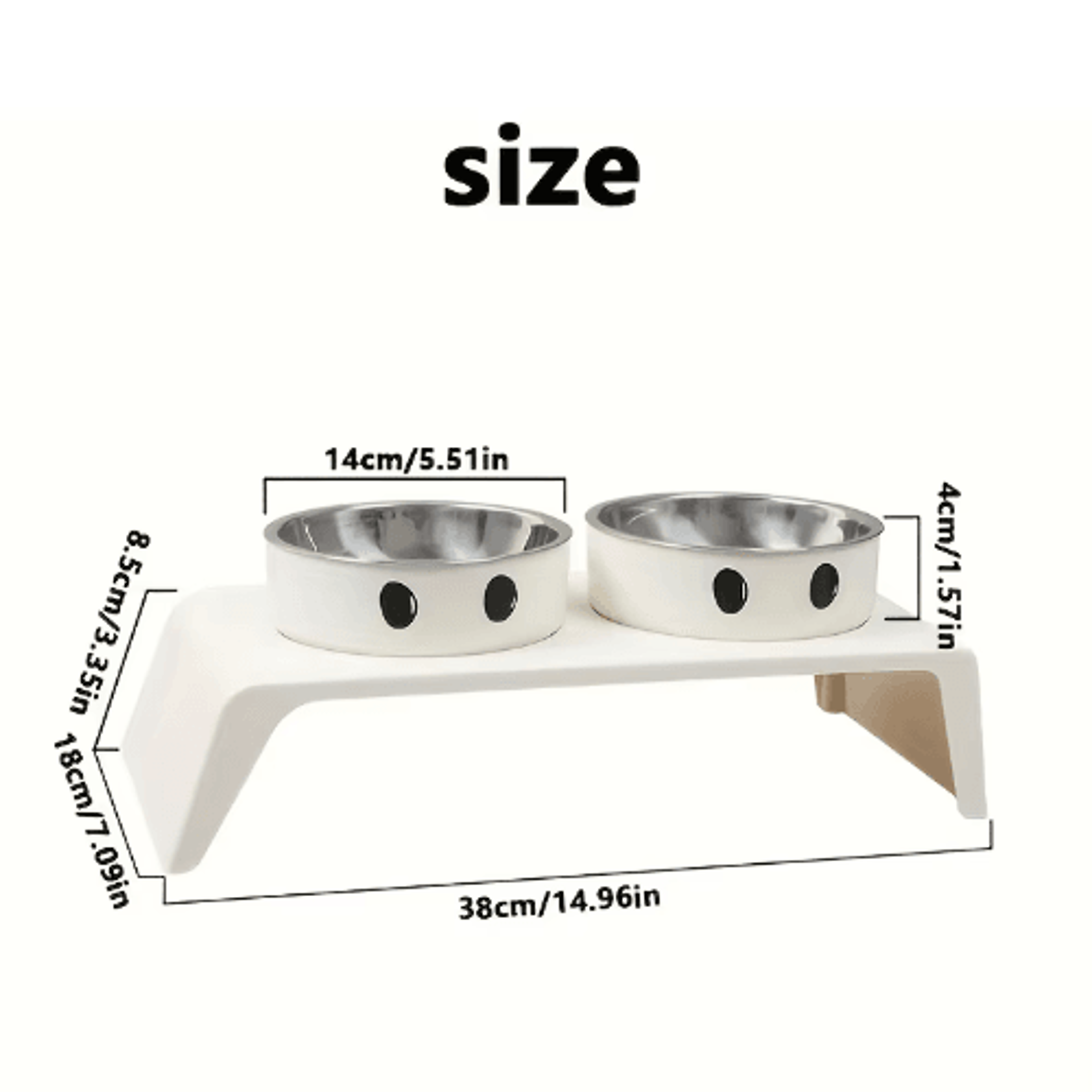 Elevated Dog Feeder With Stainless Steel Bowls Raised Pet Feeding Station For Dogs  Cats 8