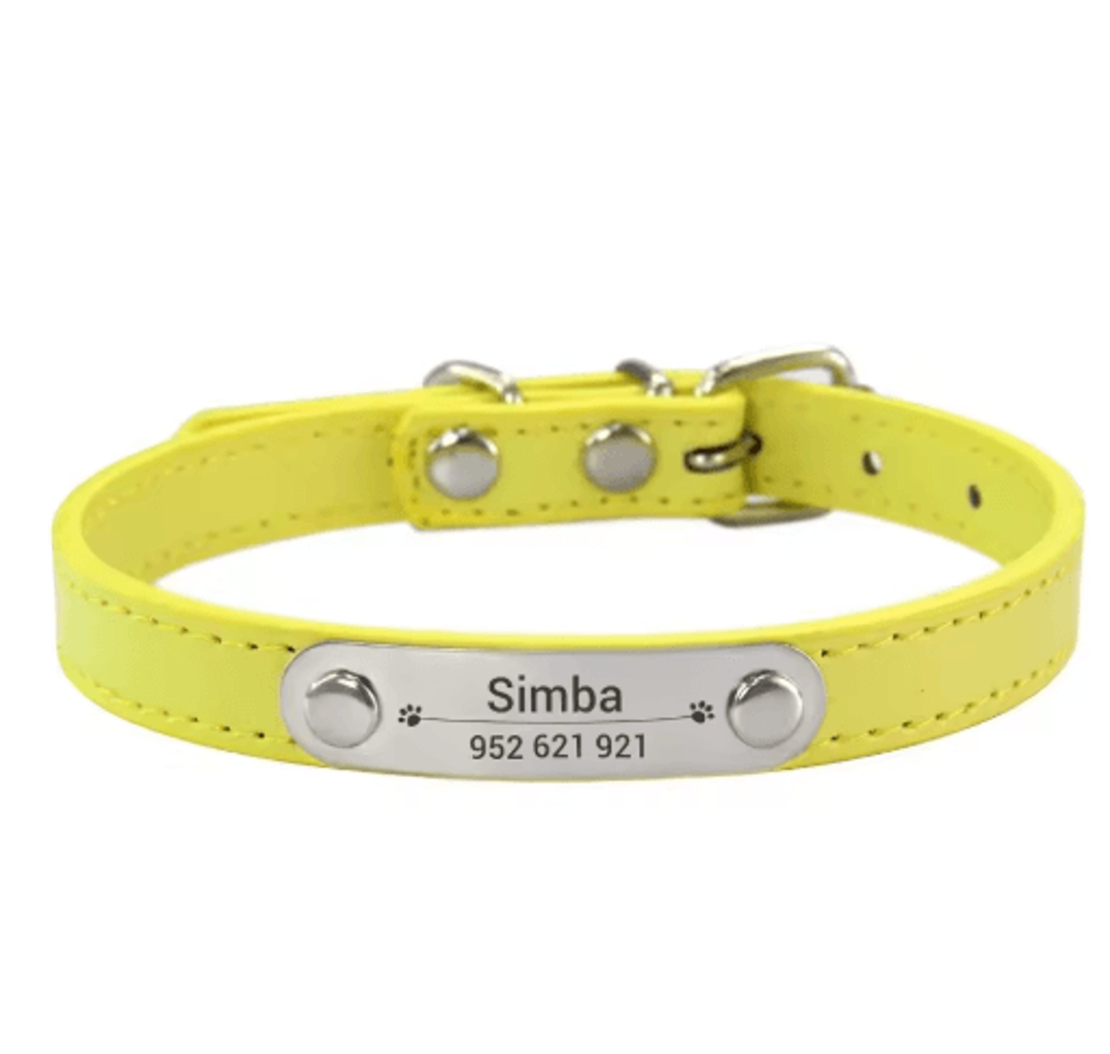 Personalized PU Leather Dog Collar With Engraved Name ID Anti Lost Pet Collar 12