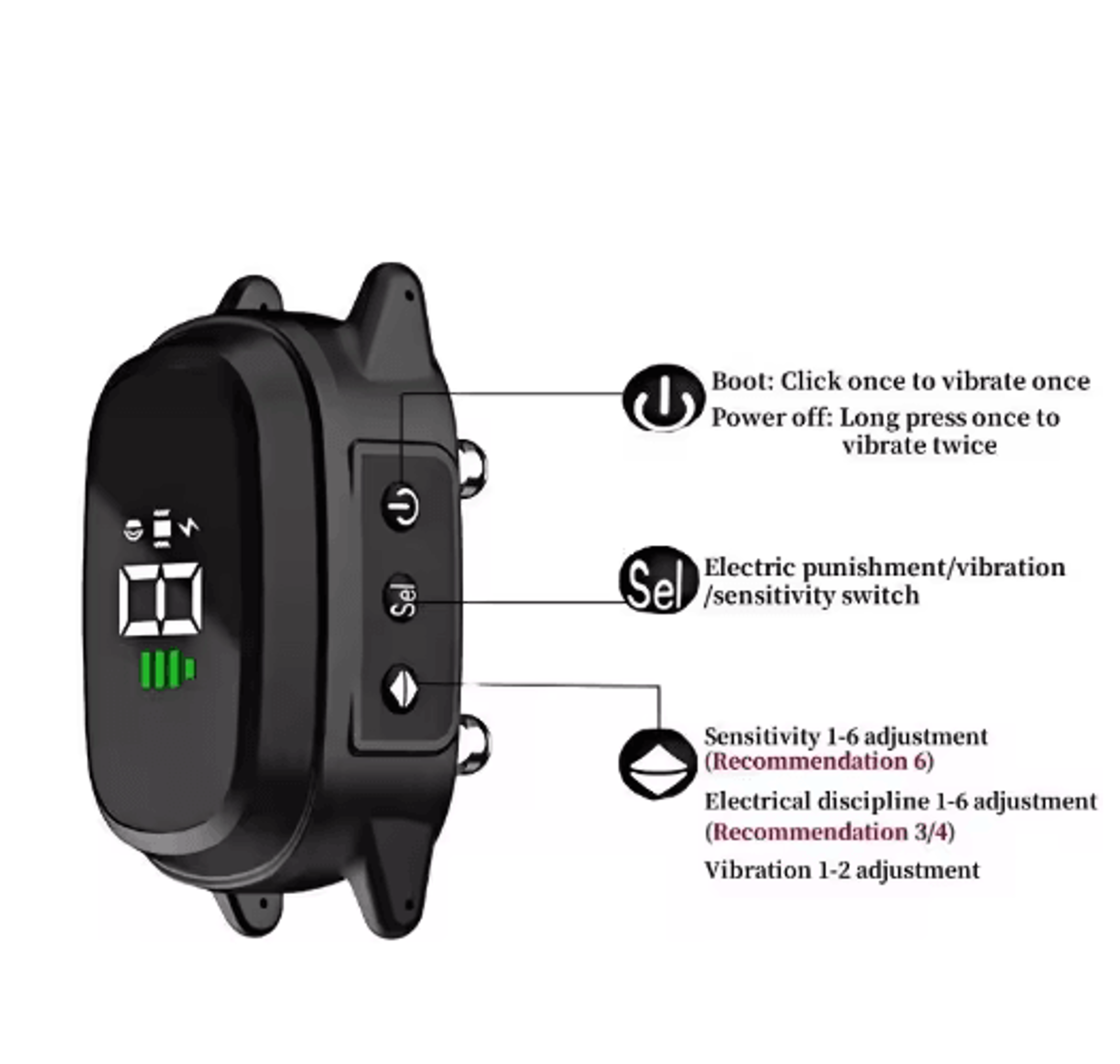 YHLC Rechargeable Anti Bark Dog Collar Automatic Bark Control Training Collar 6
