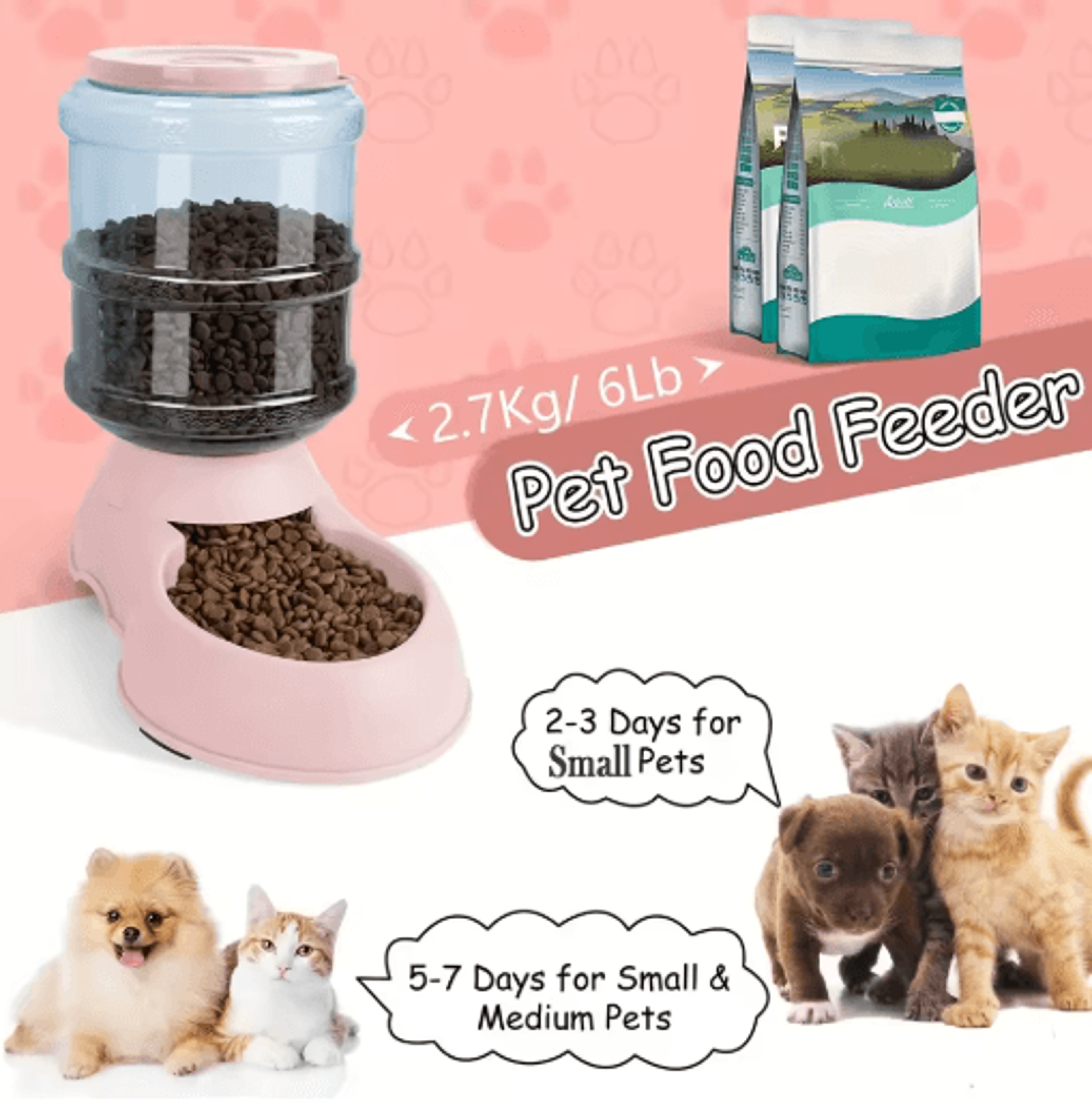 38L Automatic Pet Feeder  Water Dispenser Gravity Feeding Station For Cats  Dogs 9
