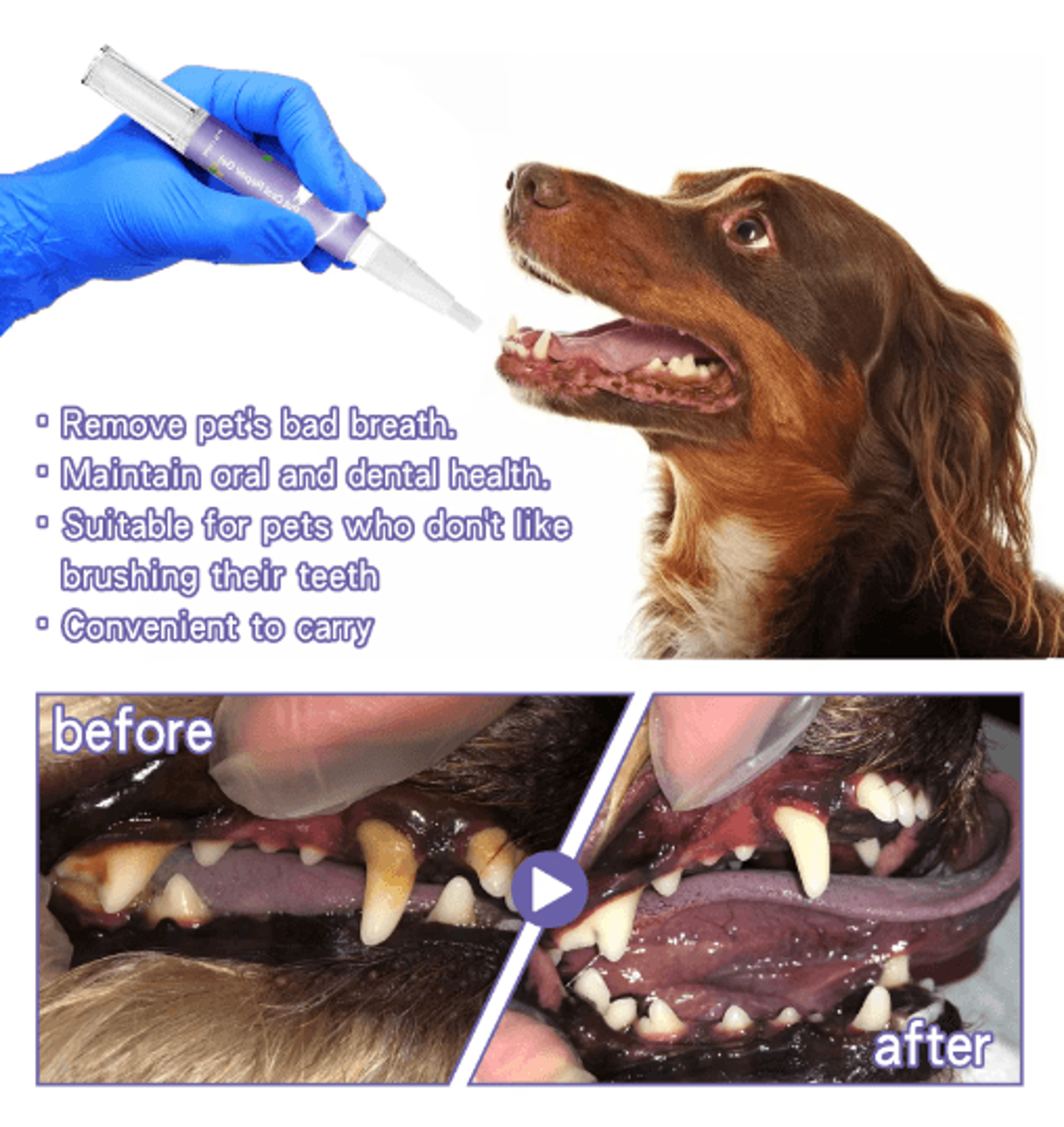 SmileFresh Easy Apply Pet Dental Care Gel For Dogs  Cats 8