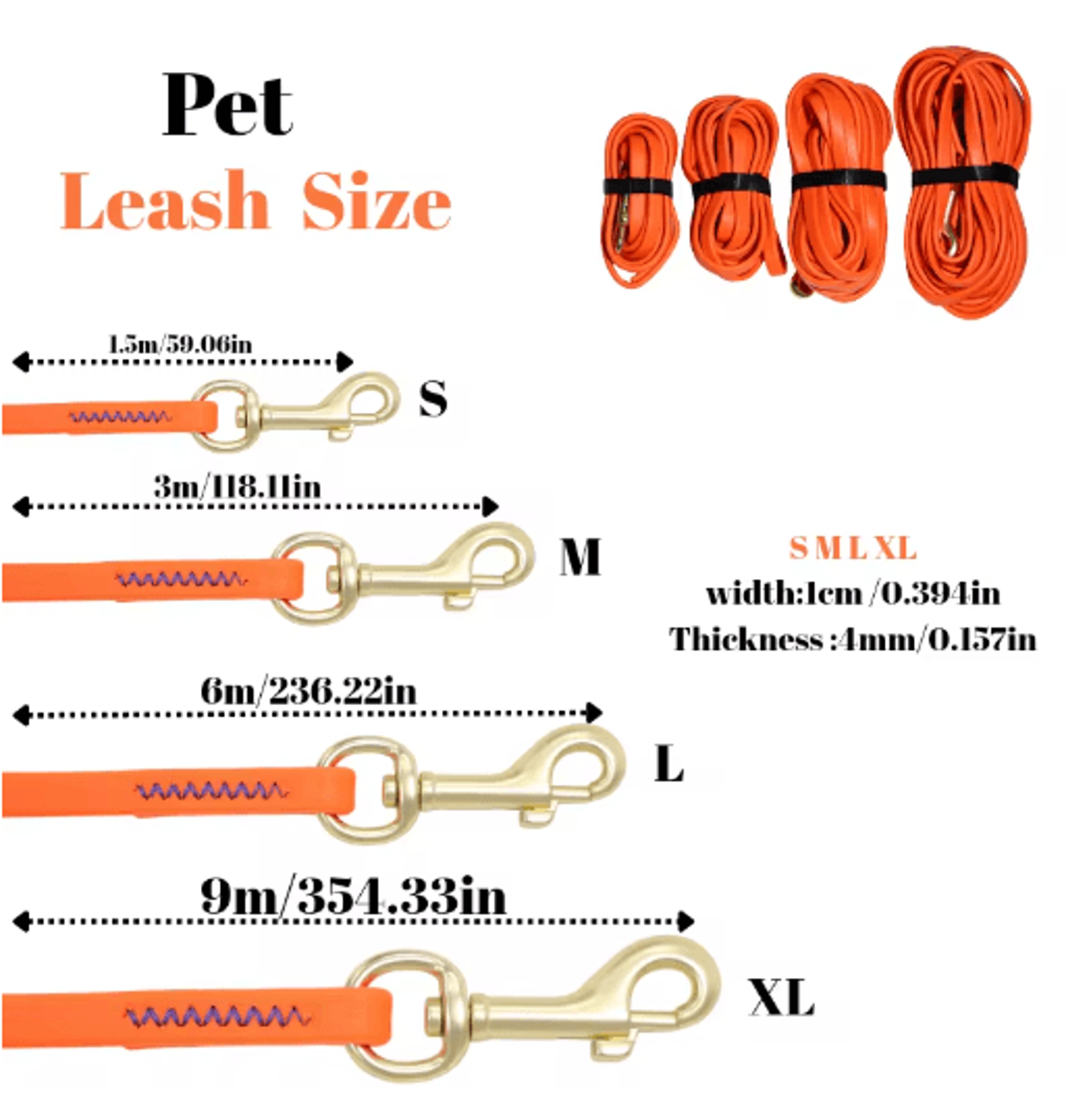 TrailTough Waterproof Dog Training Leash For Small Medium  Large Dogs 10