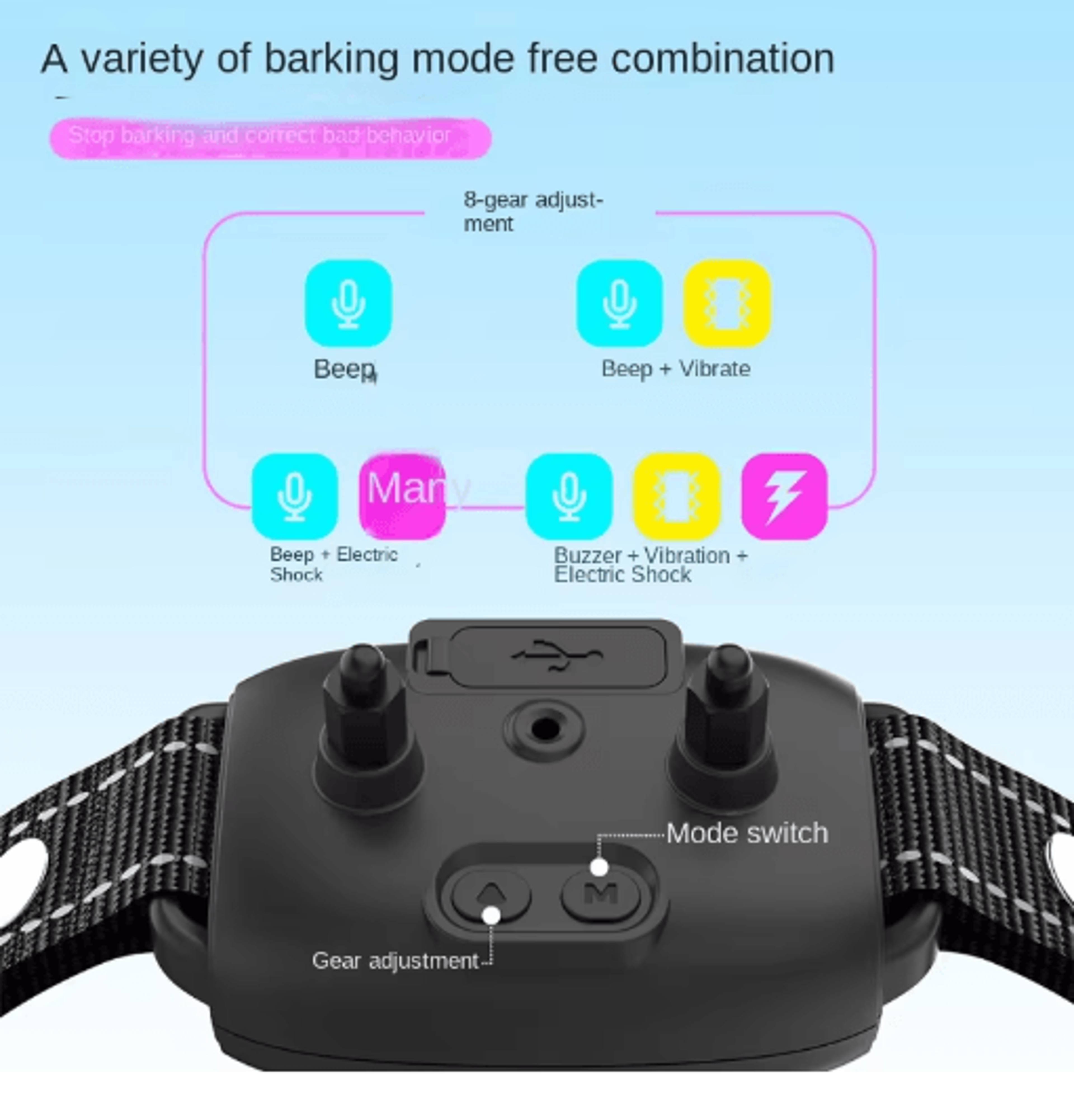 CalmControl Smart Anti Bark Dog Collar With Automatic Training Support 3