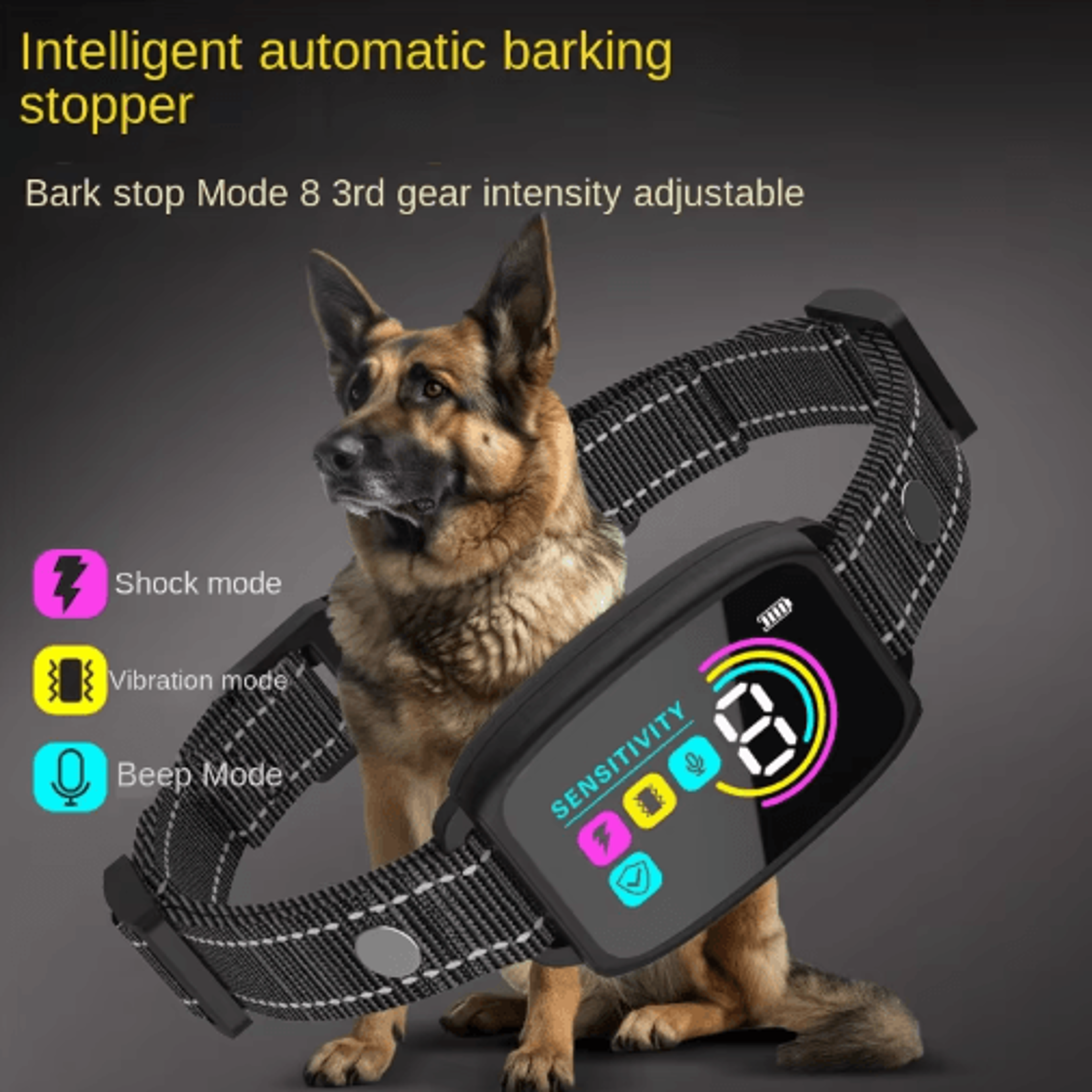 CalmControl Smart Anti Bark Dog Collar With Automatic Training Support 0