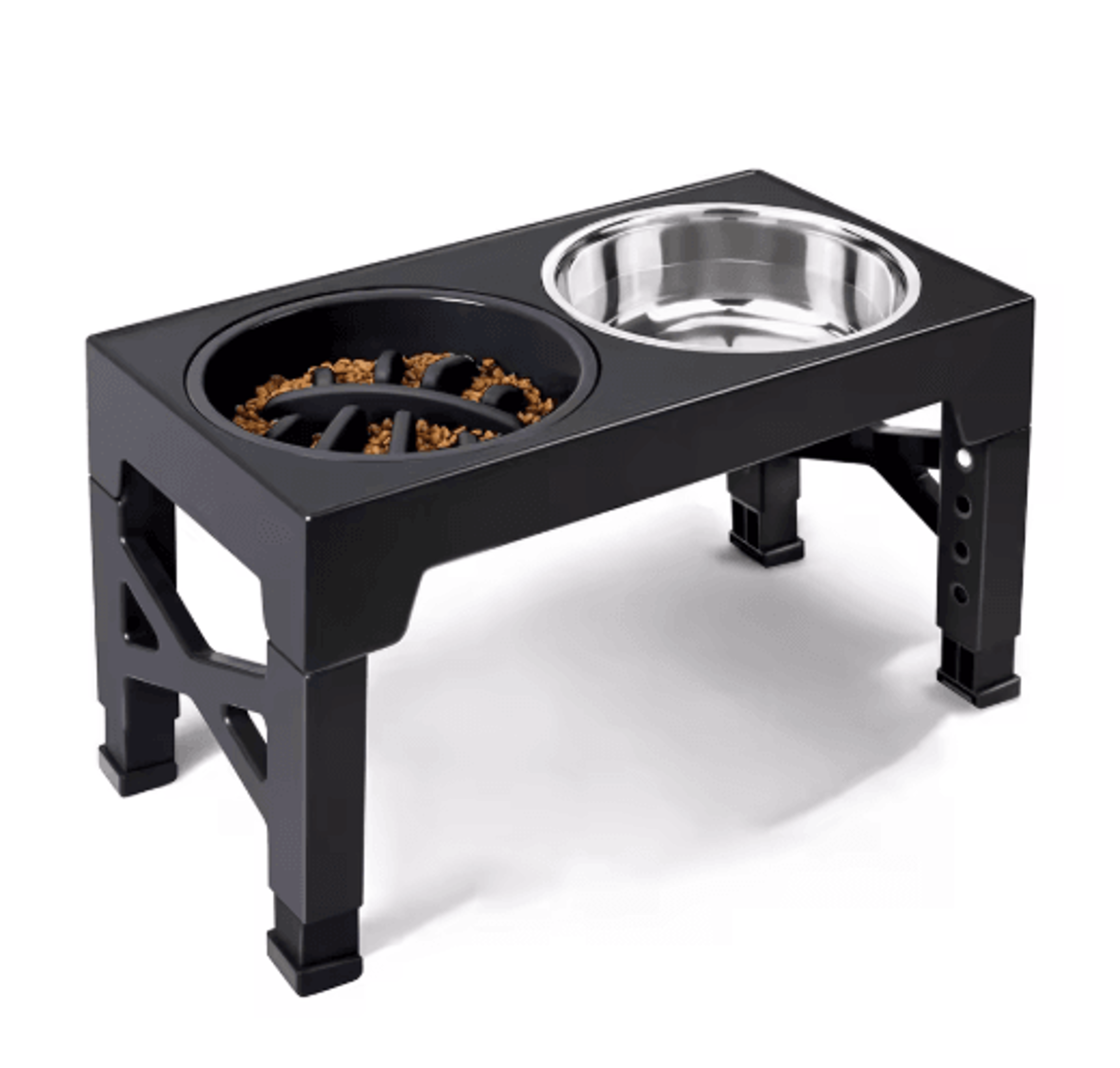 ElevaDine Adjustable Raised Dog Feeder With Double Stainless Steel Bowls 1