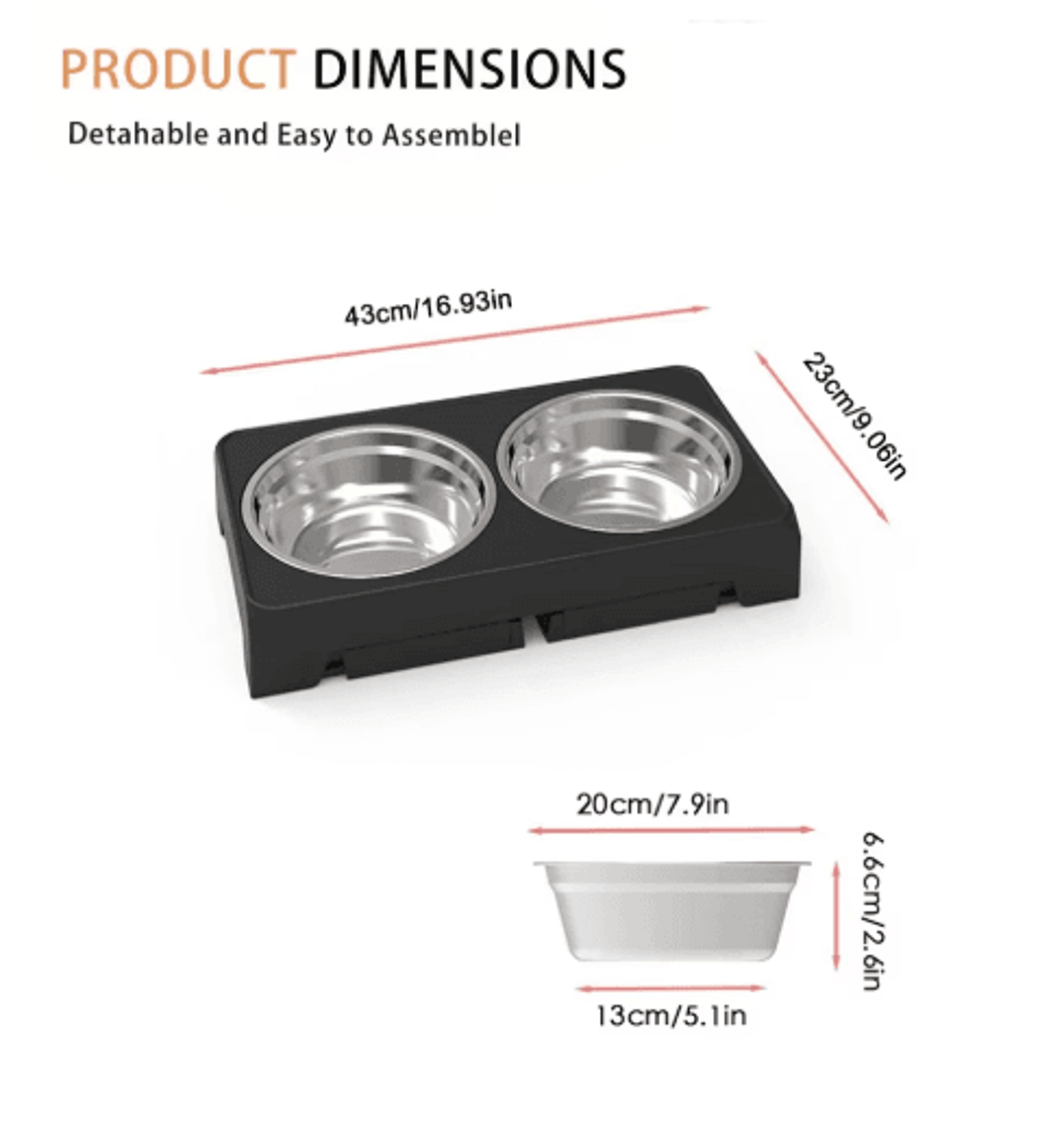 ElevaDine Adjustable Raised Dog Feeder With Double Stainless Steel Bowls 4