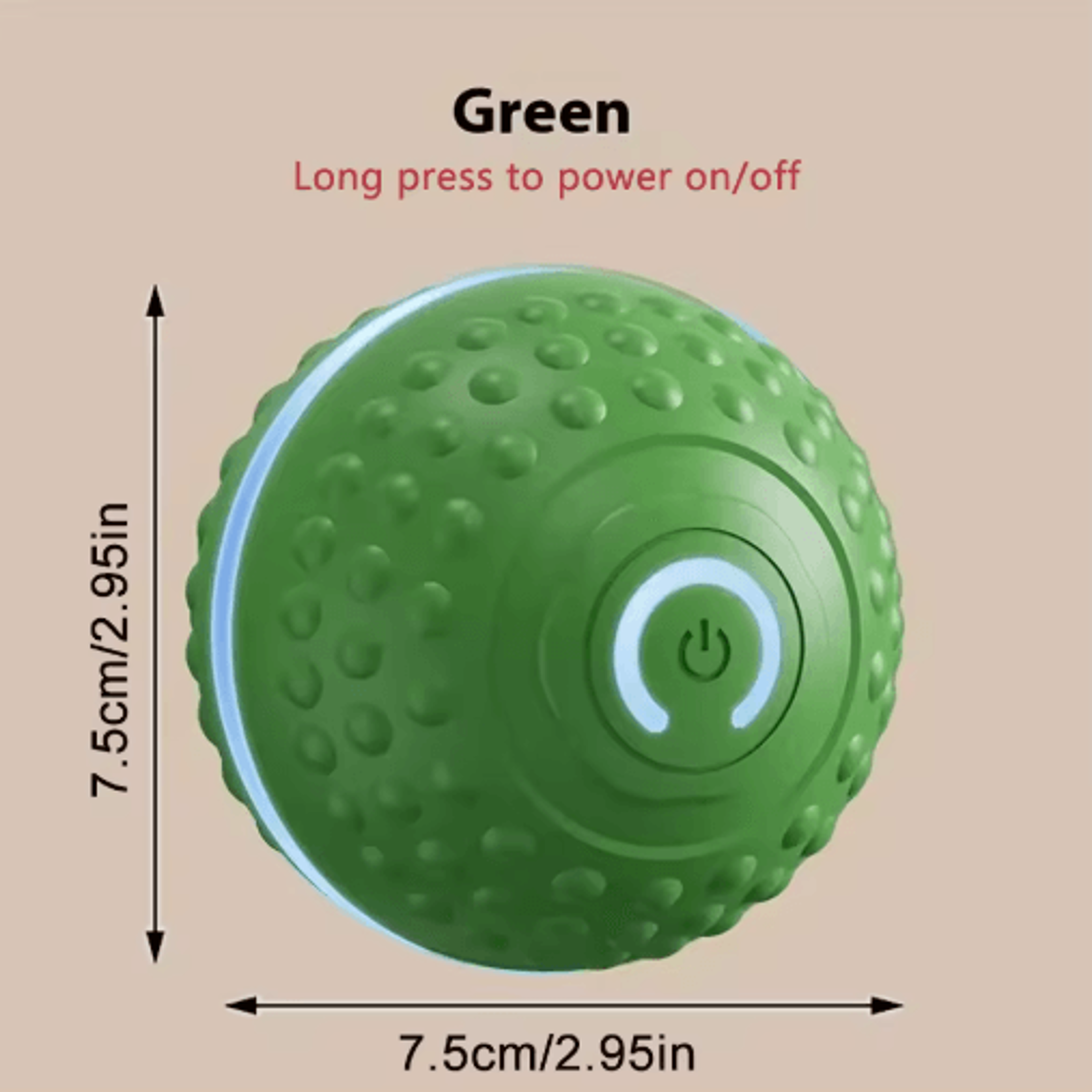 RolliPlay Smart Interactive Dog Ball  Automatic Moving  Bouncing USB Rechargeable Pet Toy 3